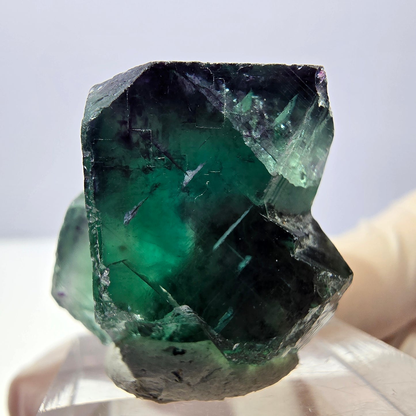 Phantom Fluorit Würfel Stufe, parkettiert grün lila Okorusu, Namibia 25*24*22mm