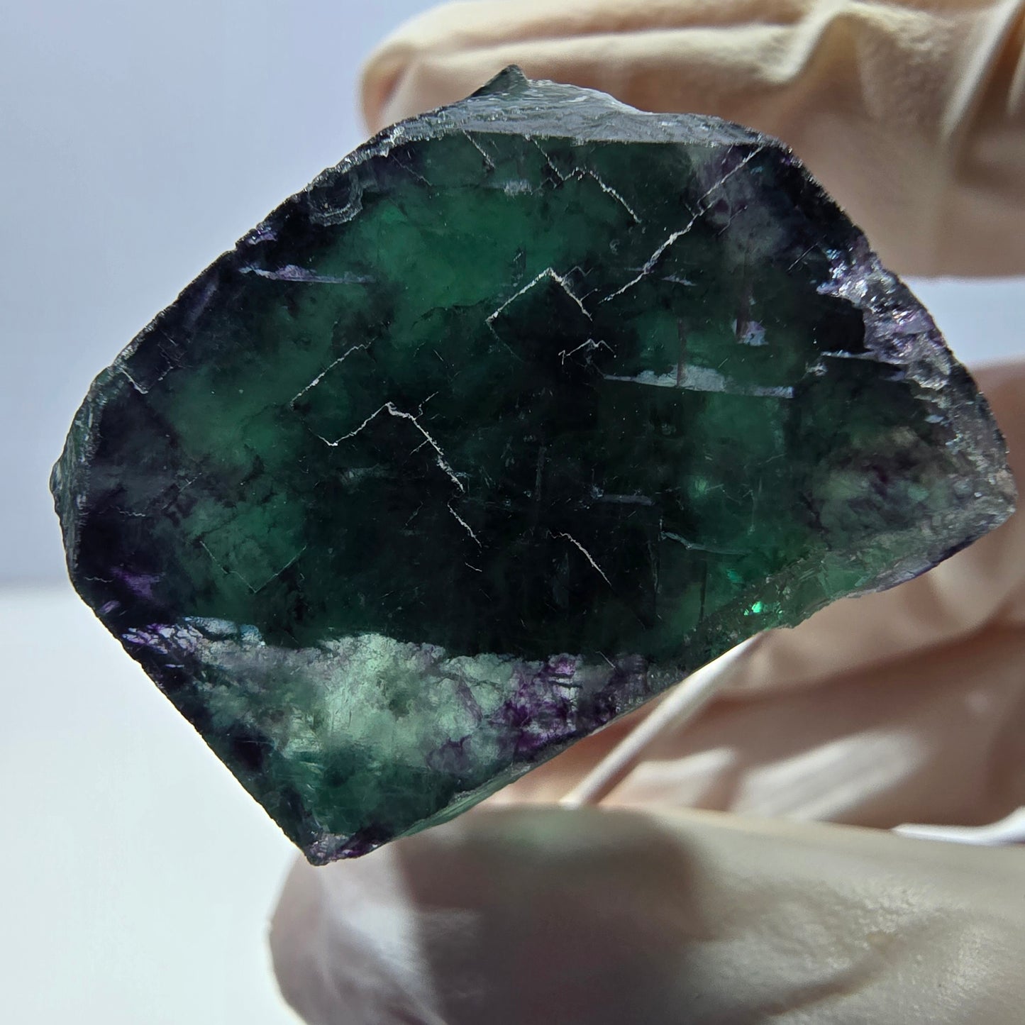 Phantom Fluorit Würfel Stufe, parkettiert grün lila Okorusu, Namibia 25*24*22mm