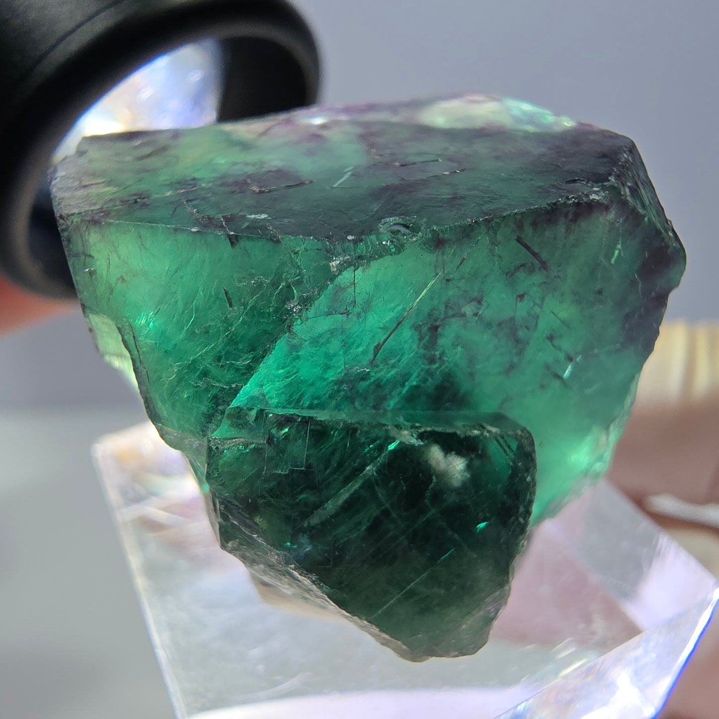 Phantom Fluorit Würfel Stufe, parkettiert grün lila Okorusu, Namibia 25*24*22mm