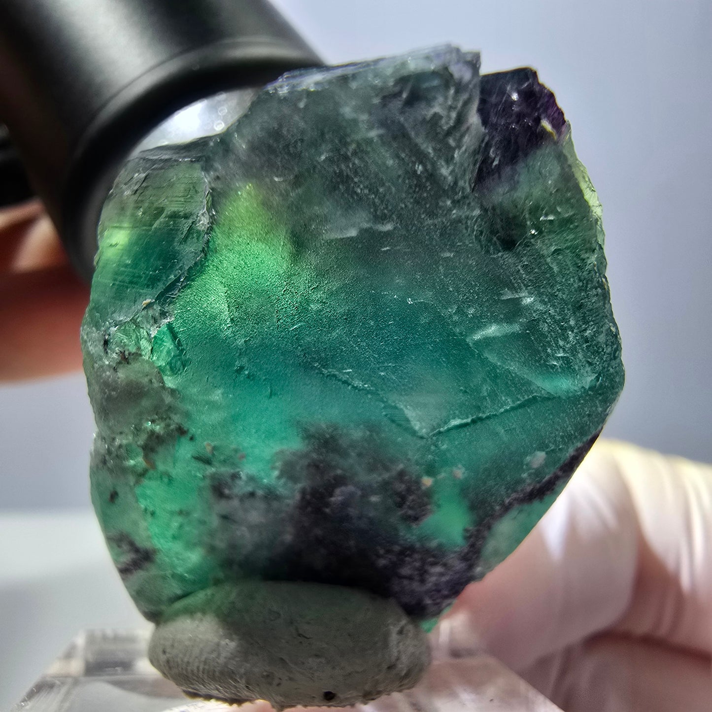 Phantom Fluorit Würfel Stufe, parkettiert grün lila Okorusu, Namibia 42*32*23mm