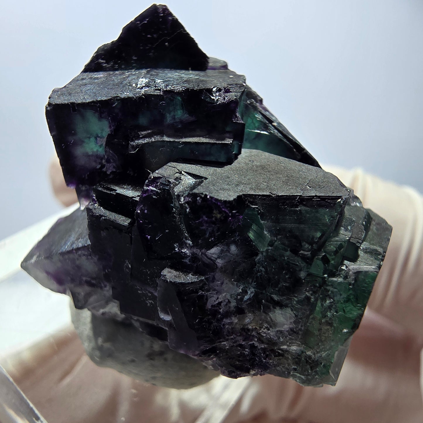Phantom Fluorit Würfel Stufe, parkettiert grün lila Okorusu, Namibia 35*28*27mm
