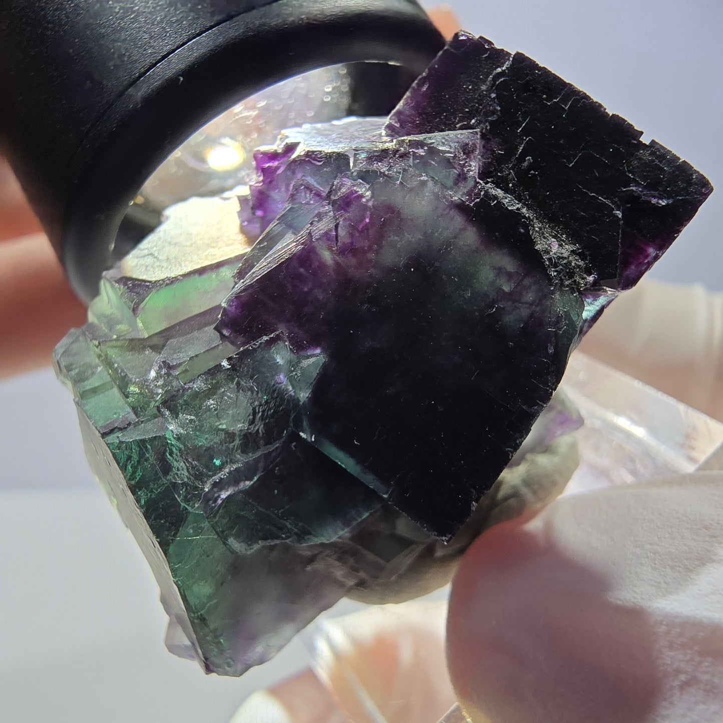 Phantom Fluorit Würfel Stufe, parkettiert grün lila Okorusu, Namibia 35*28*27mm