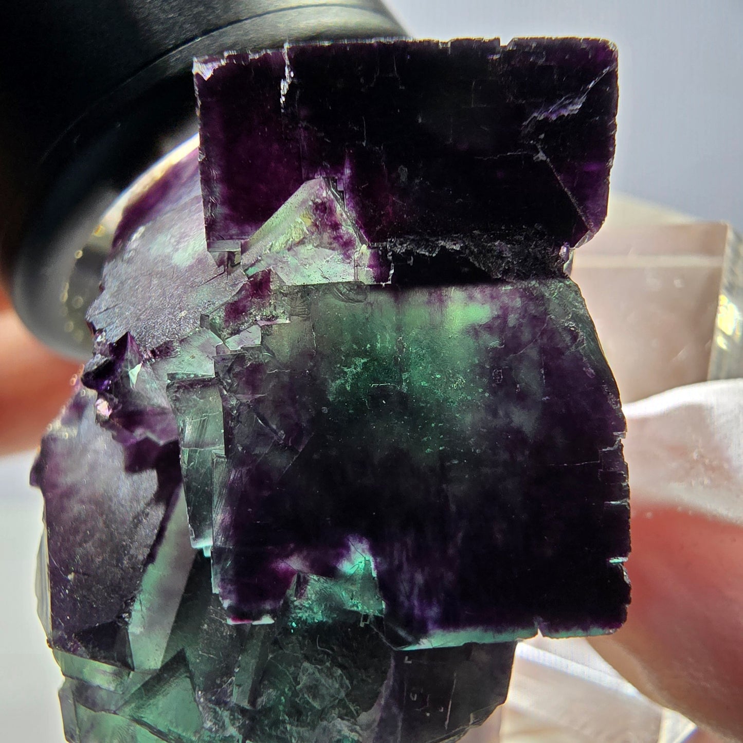 Phantom Fluorit Würfel Stufe, parkettiert grün lila Okorusu, Namibia 35*28*27mm