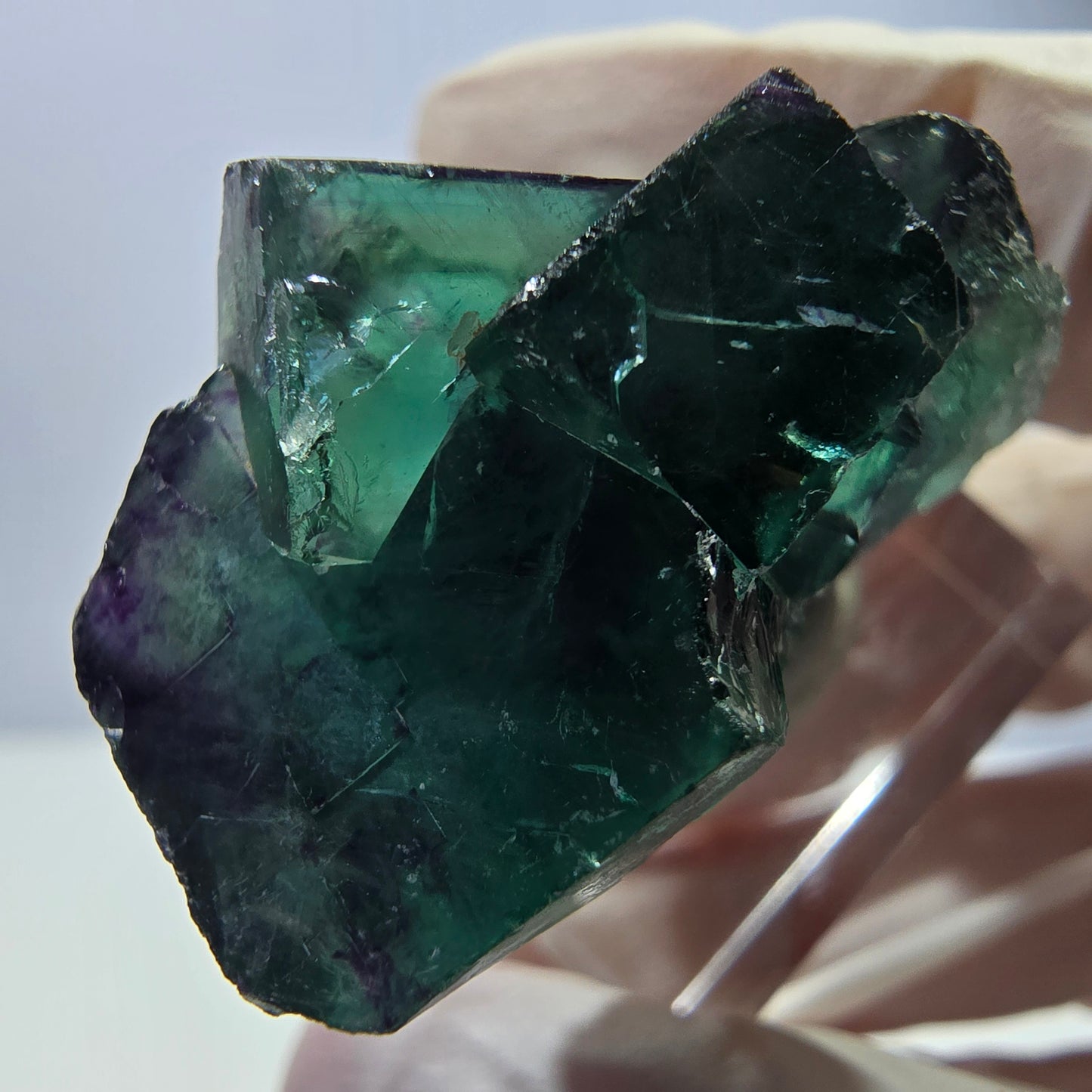 Phantom Fluorit Würfel Stufe, parkettiert grün lila Okorusu, Namibia 31*30*20mm