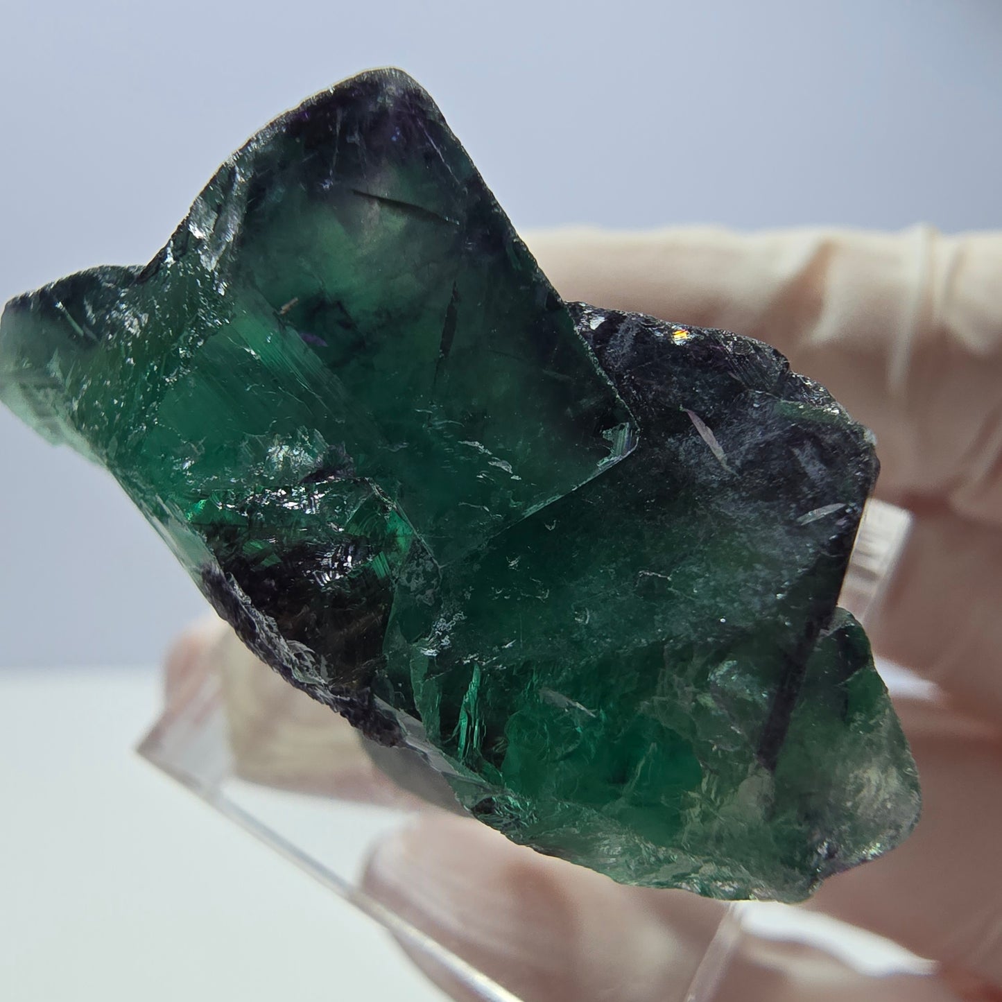 Phantom Fluorit Würfel Stufe, parkettiert grün lila Okorusu, Namibia 37*27*19mm