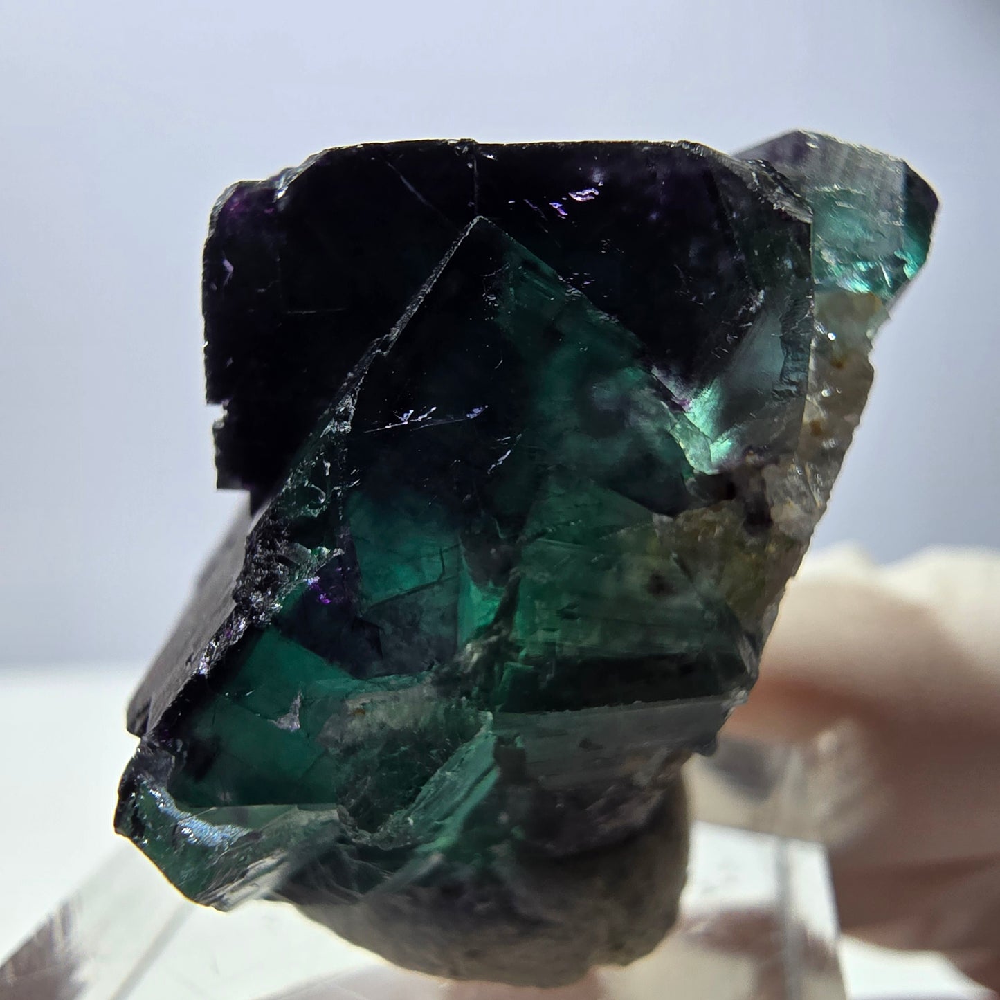 Phantom Fluorit Würfel Stufe, parkettiert grün lila Okorusu, Namibia 39*32*20mm