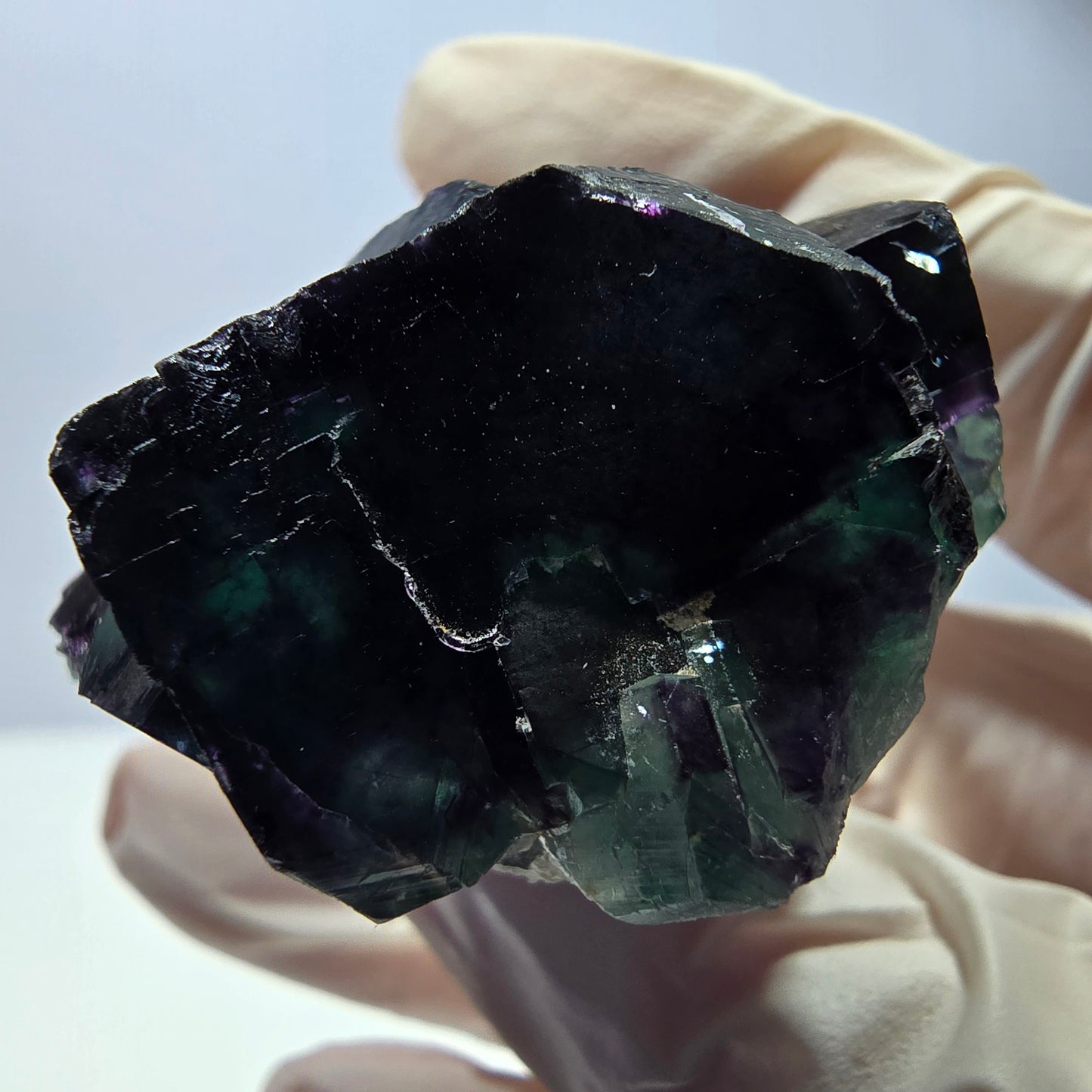 Phantom Fluorit Würfel Stufe, parkettiert grün lila Okorusu, Namibia 39*32*20mm
