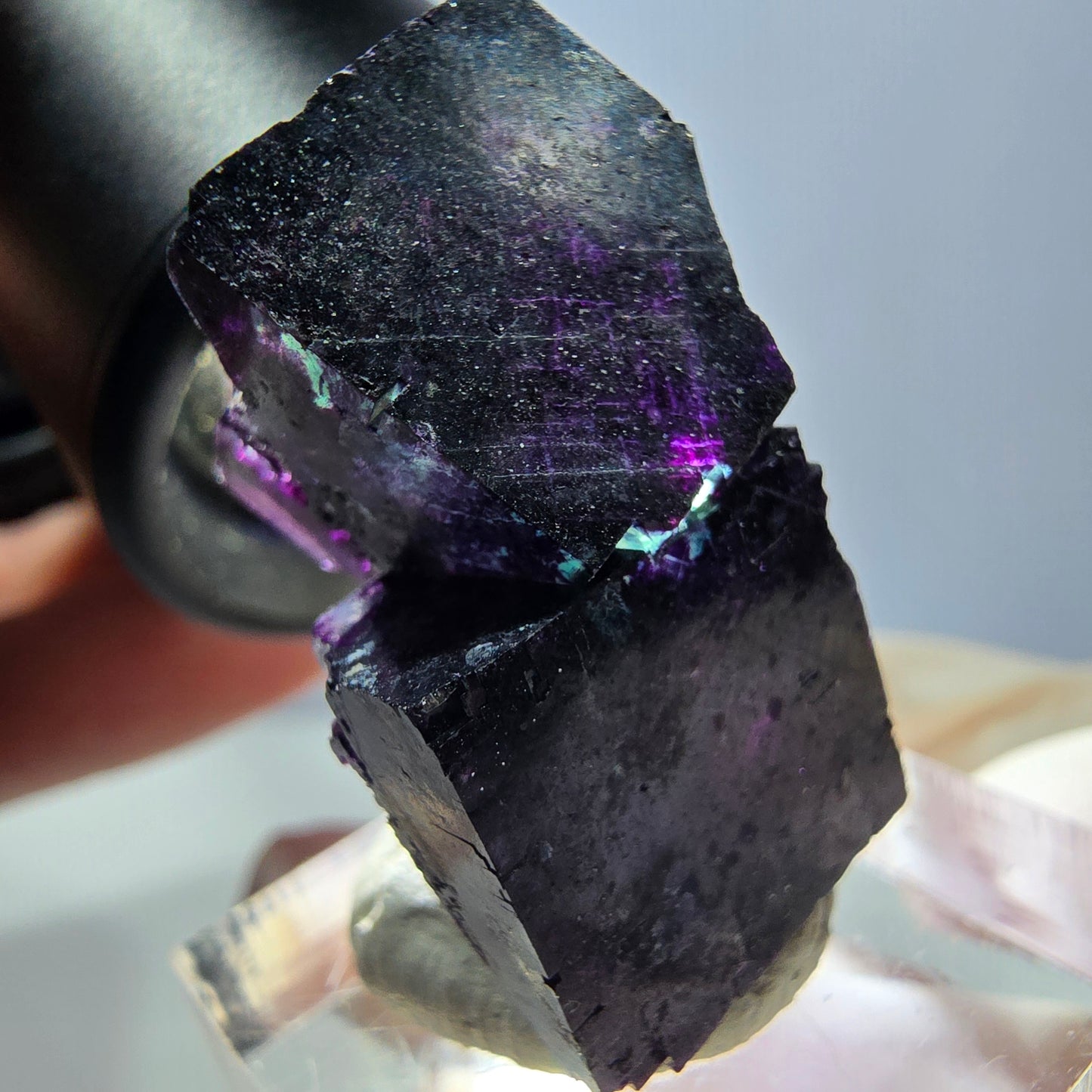 Phantom Fluorit Würfel Stufe grün lila zonal 11:11 Angel Pocket, Namibia 31*22*19mm
