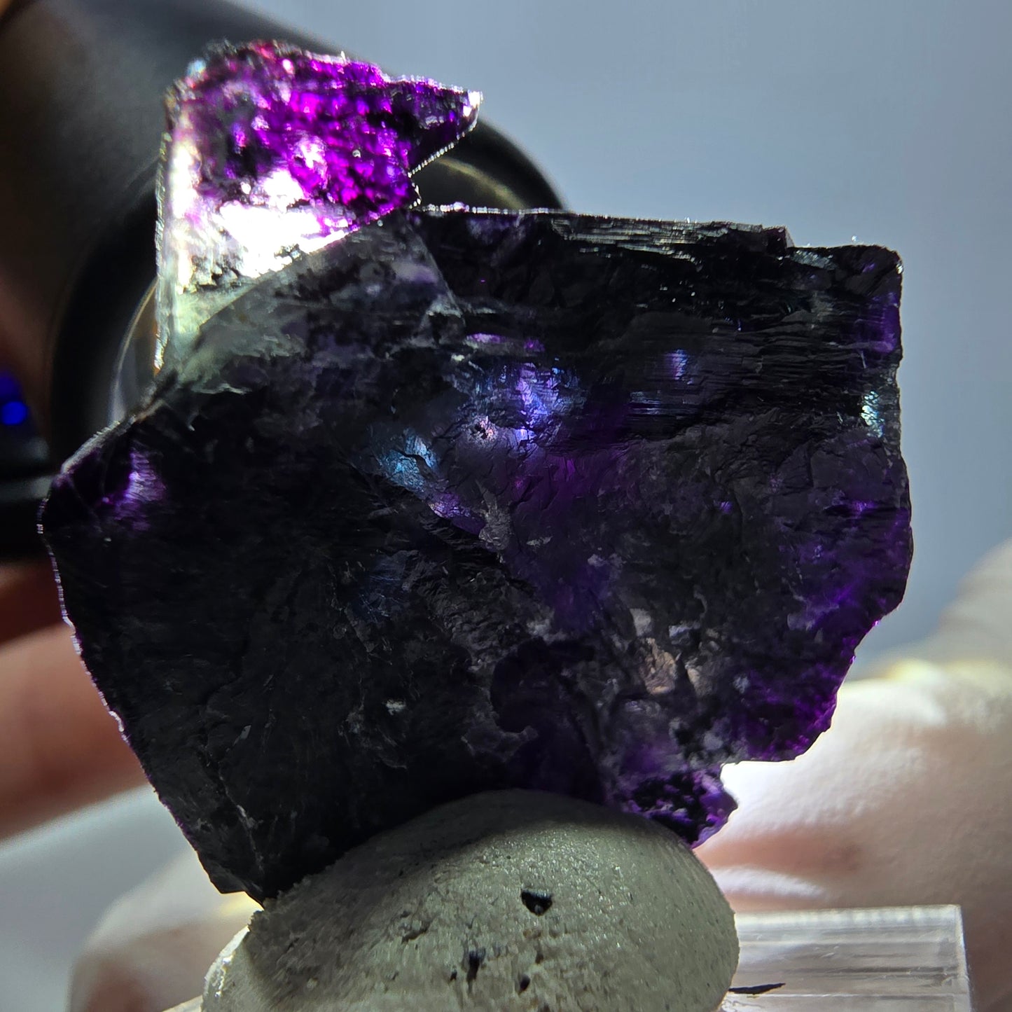 Phantom Fluorit Würfel Stufe grün lila zonal 11:11 Angel Pocket, Namibia 32*21*20mm