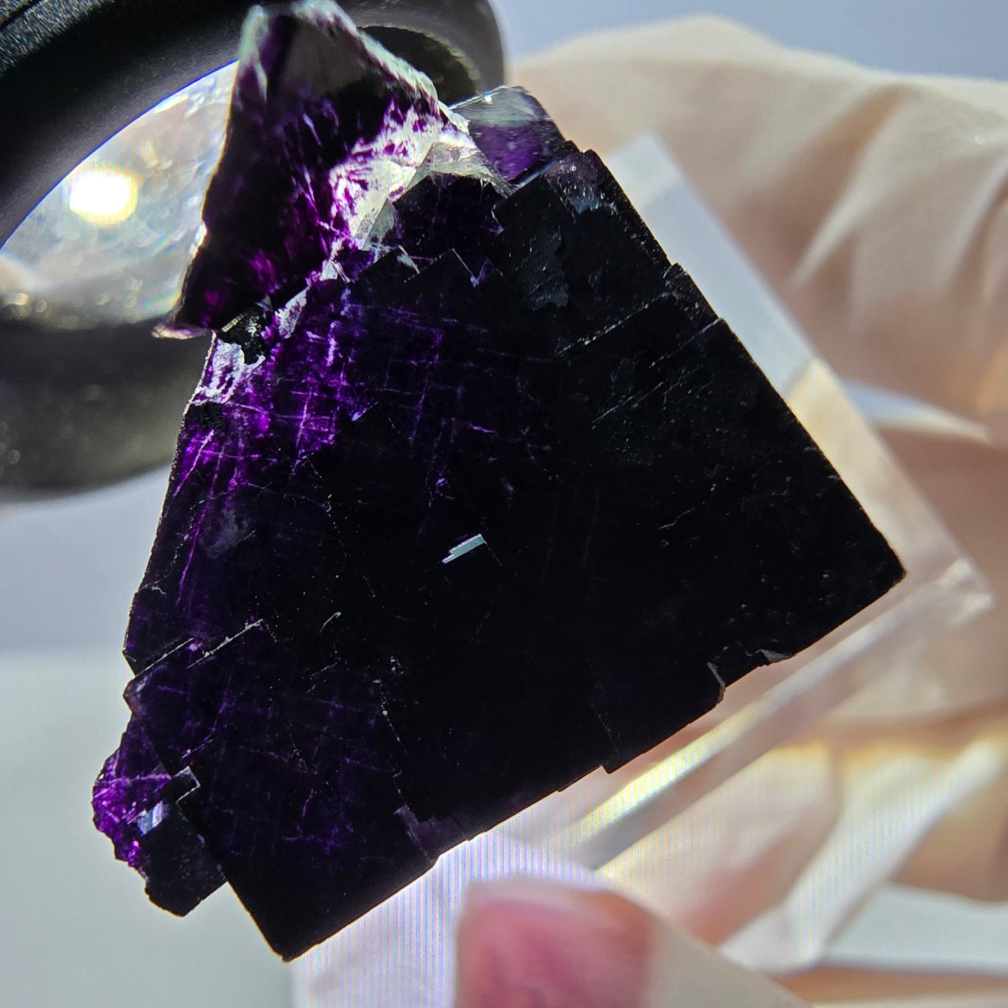 Phantom Fluorit Würfel Stufe grün lila zonal 11:11 Angel Pocket, Namibia 32*21*20mm