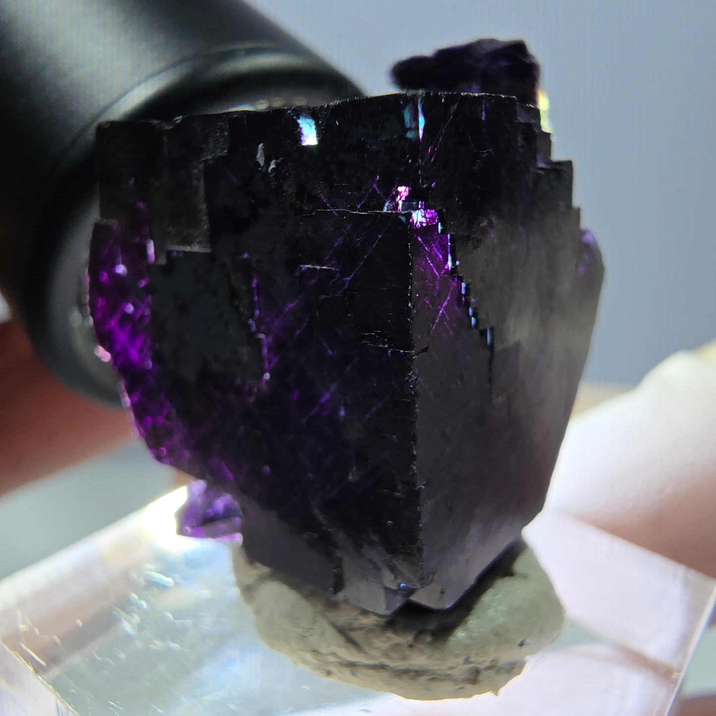Phantom Fluorit Würfel Stufe grün lila zonal 11:11 Angel Pocket, Namibia 32*21*20mm