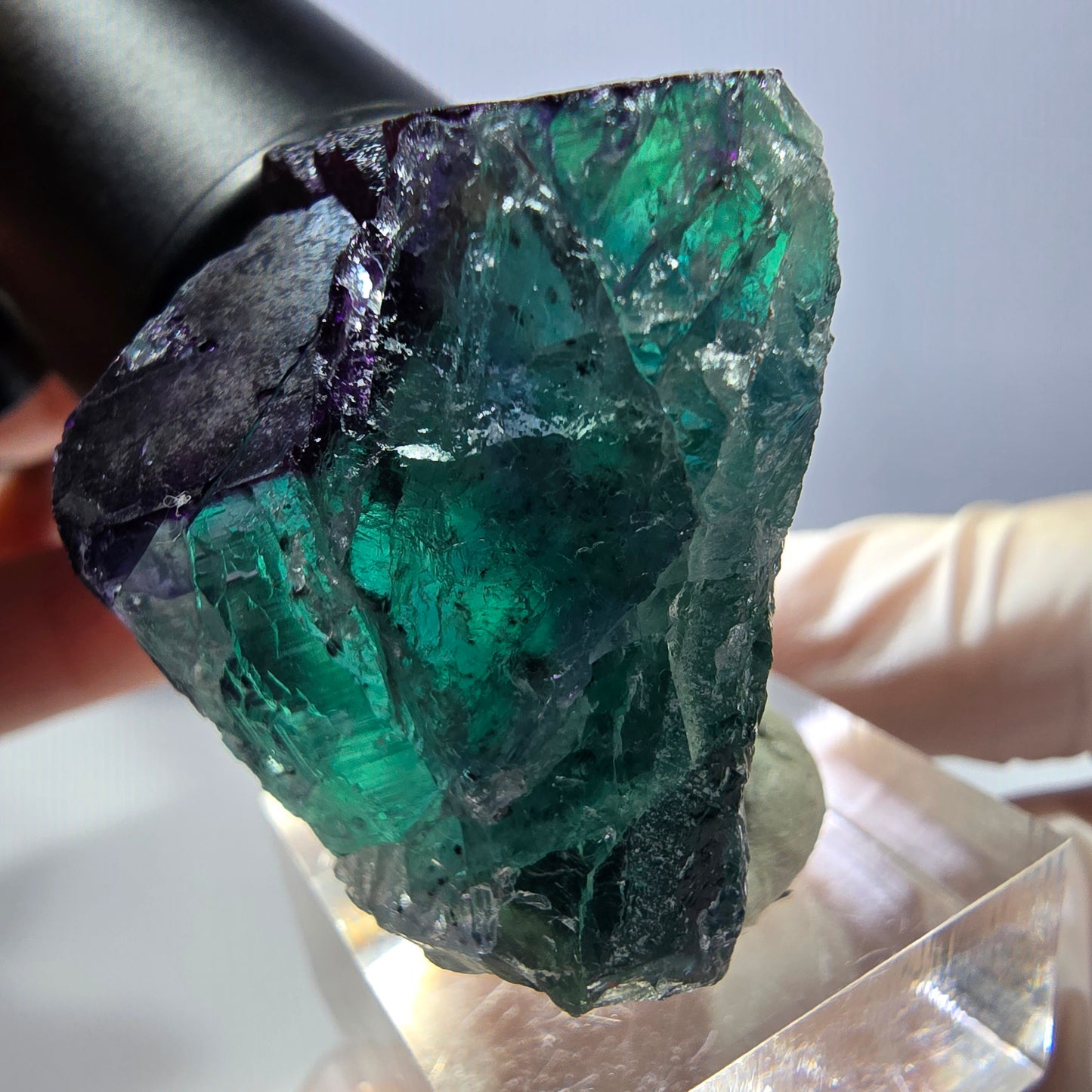 Phantom Fluorit Würfel Stufe grün lila zonal 11:11 Angel Pocket, Namibia 37*33*28mm