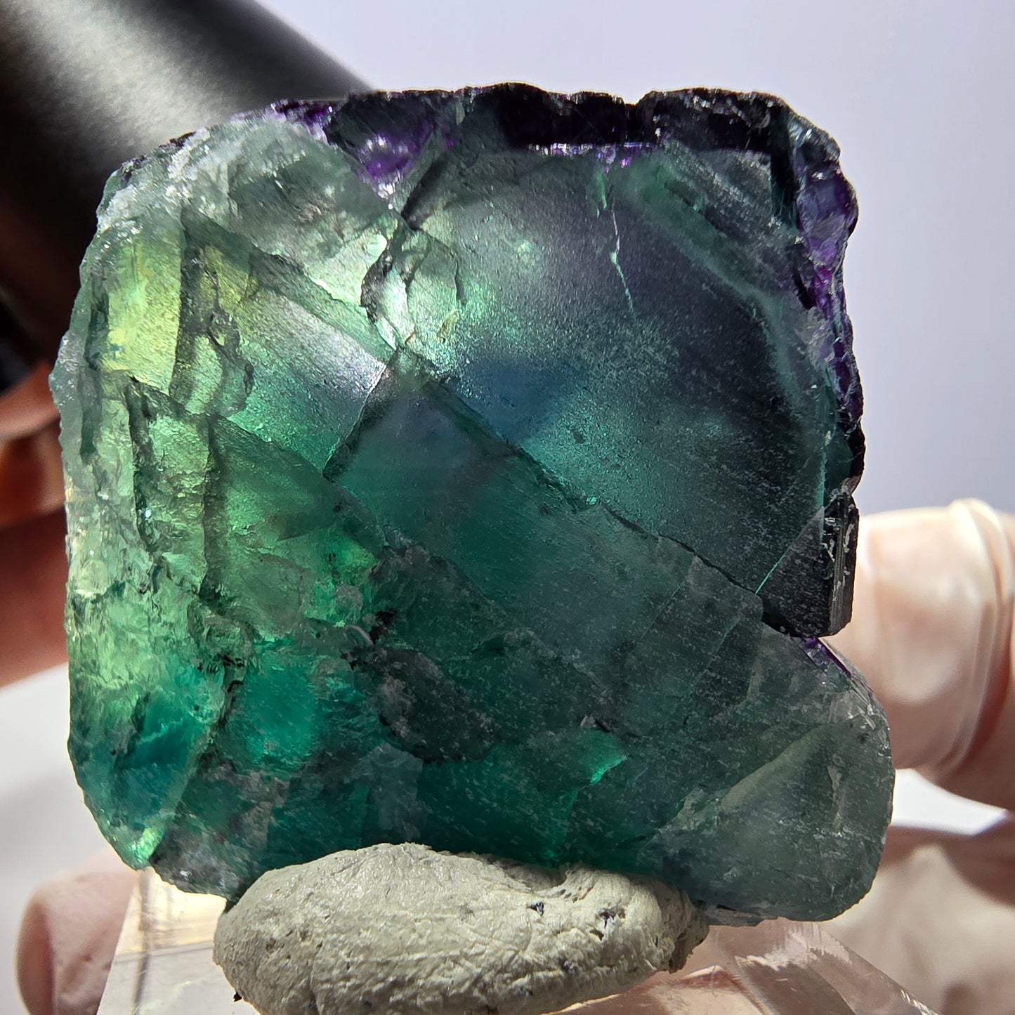 Phantom Fluorit Würfel Stufe grün lila zonal 11:11 Angel Pocket, Namibia 37*33*28mm