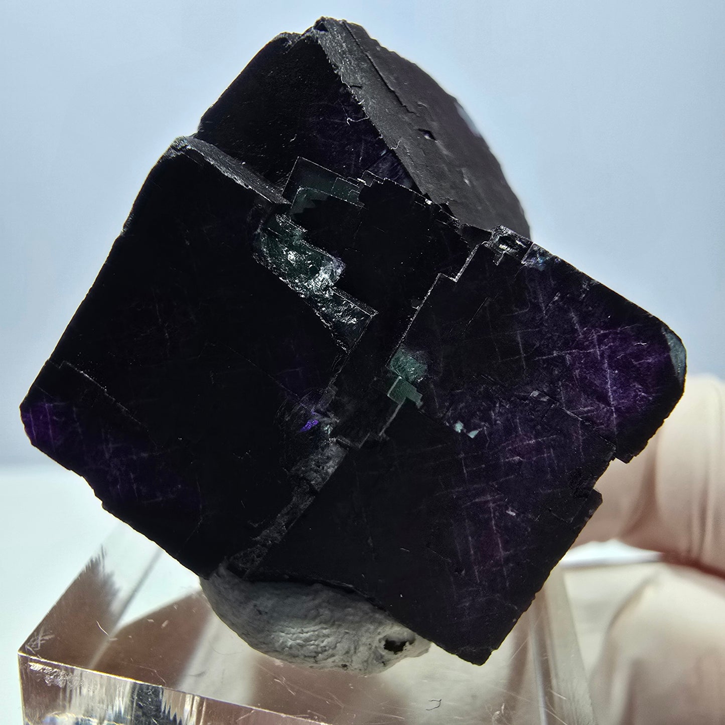 Phantom Fluorit Würfel Stufe grün lila zonal 11:11 Angel Pocket, Namibia 30*28*25mm