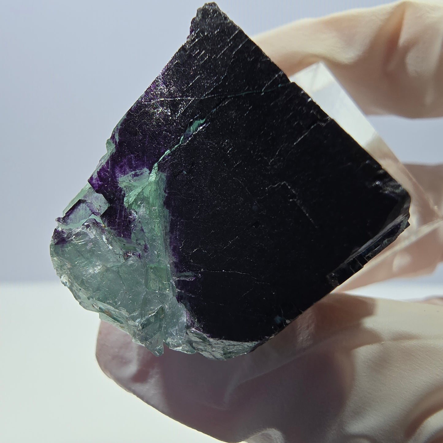 Phantom Fluorit Würfel Stufe grün lila zonal 11:11 Angel Pocket, Namibia 39*30*21mm