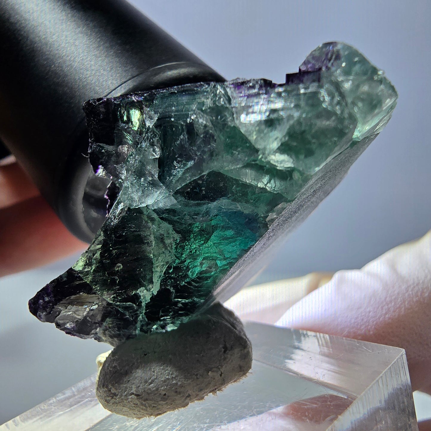 Phantom Fluorit Würfel Stufe grün lila zonal 11:11 Angel Pocket, Namibia 39*30*21mm