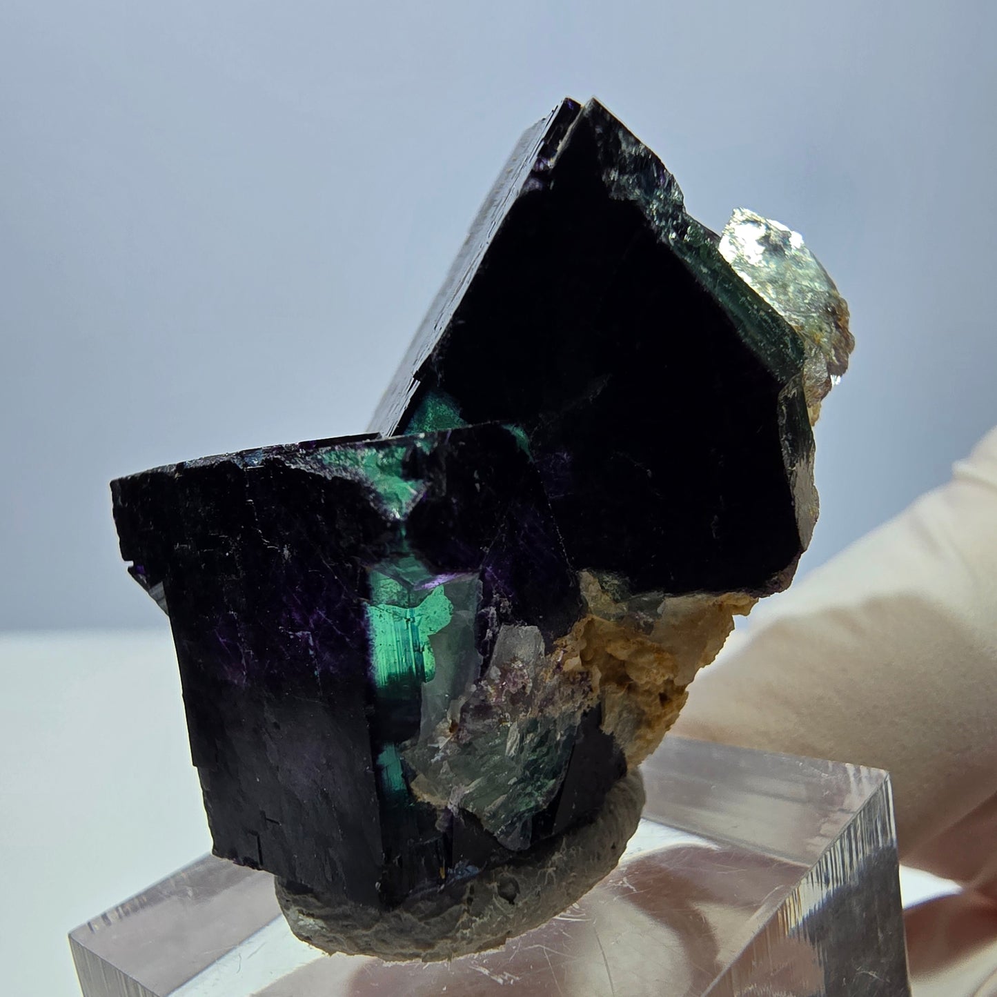 Phantom Fluorit Würfel Stufe grün lila zonal 11:11 Angel Pocket, Namibia 42*31*26mm
