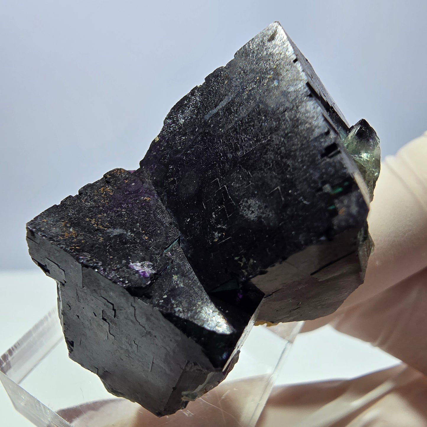 Phantom Fluorit Würfel Stufe grün lila zonal 11:11 Angel Pocket, Namibia 42*31*26mm