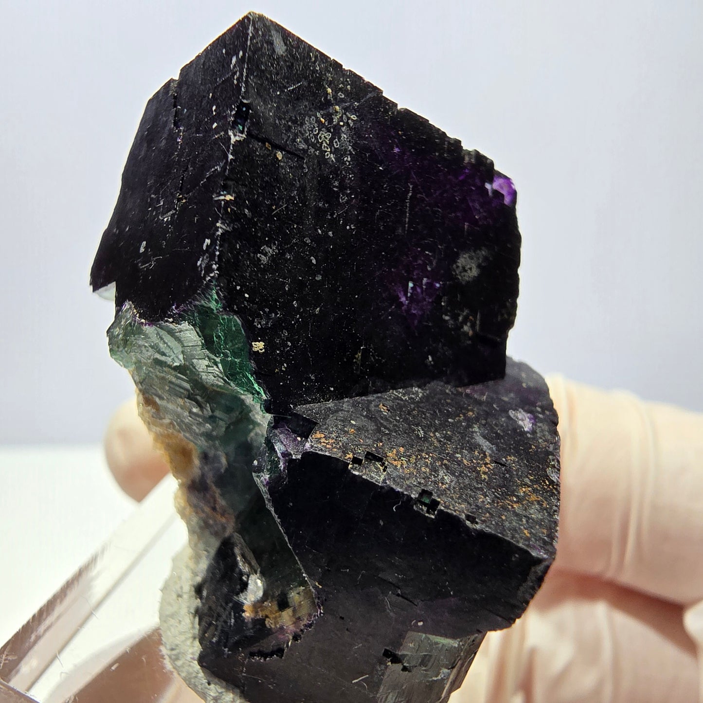 Phantom Fluorit Würfel Stufe grün lila zonal 11:11 Angel Pocket, Namibia 42*31*26mm