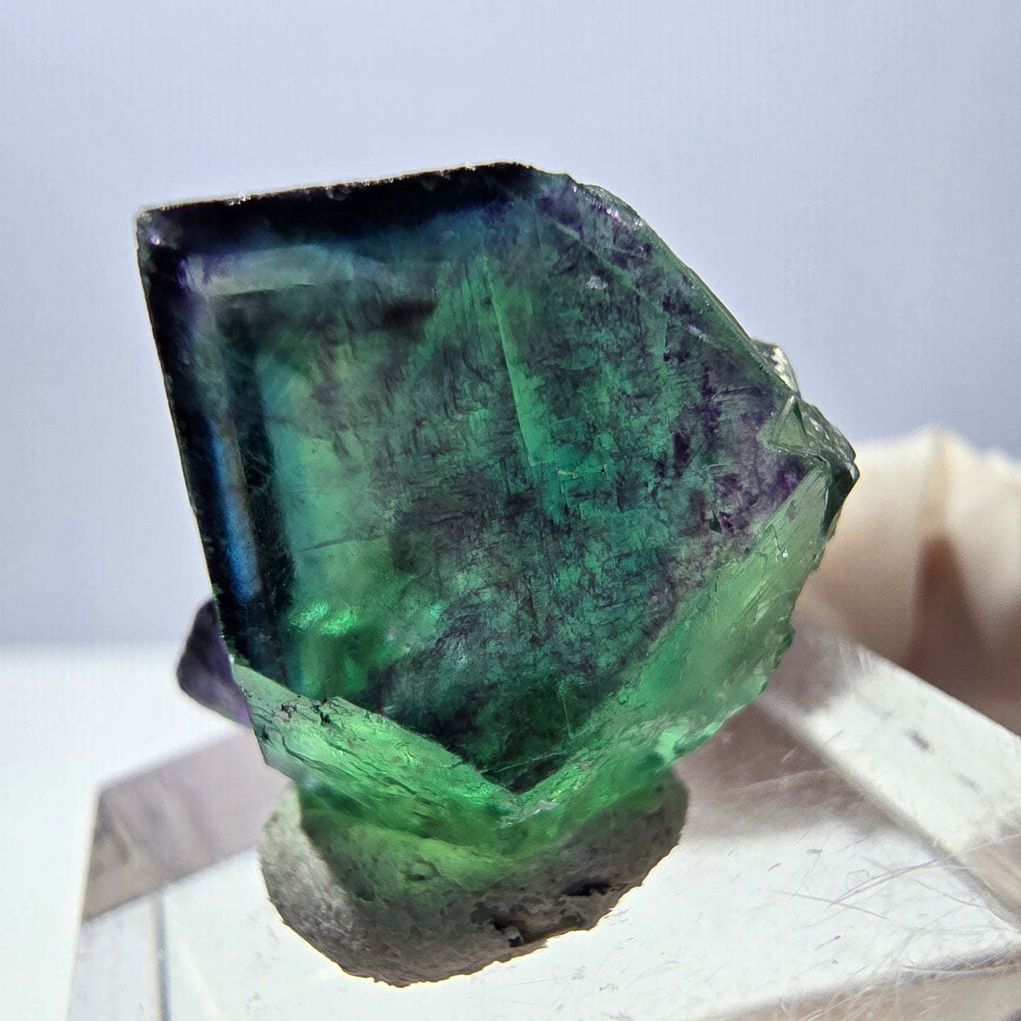 Phantom Fluorit Würfel Stufe grün lila zonal 11:11 Angel Pocket, Namibia 24*21*19mm
