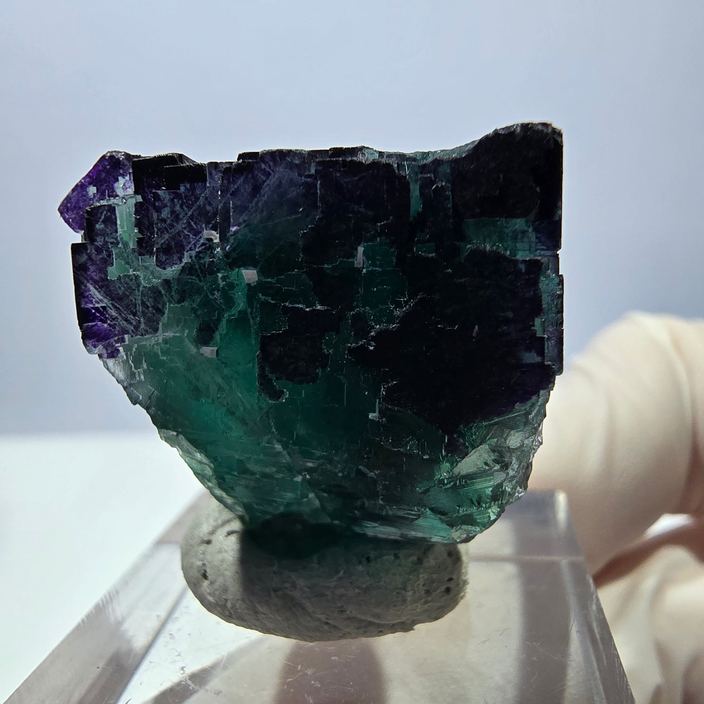 Phantom Fluorit Würfel Stufe grün lila zonal 11:11 Angel Pocket, Namibia 25*25*24mm