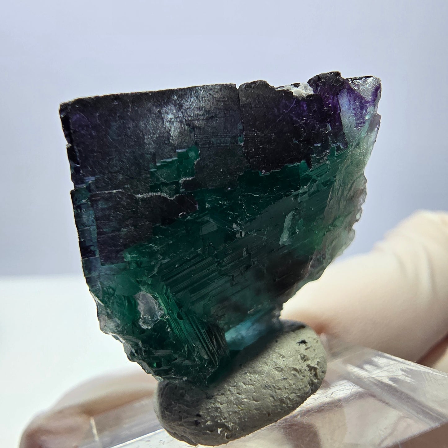 Phantom Fluorit Würfel Stufe grün lila zonal 11:11 Angel Pocket, Namibia 25*25*24mm