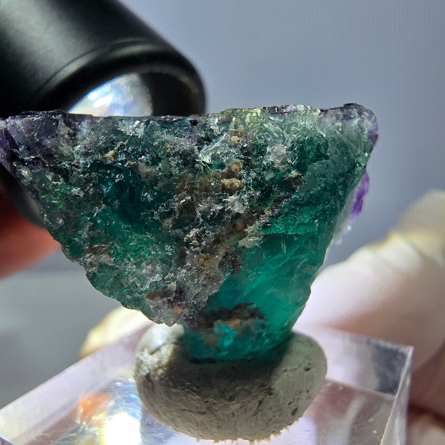 Phantom Fluorit Würfel Stufe grün lila zonal 11:11 Angel Pocket, Namibia 25*25*24mm