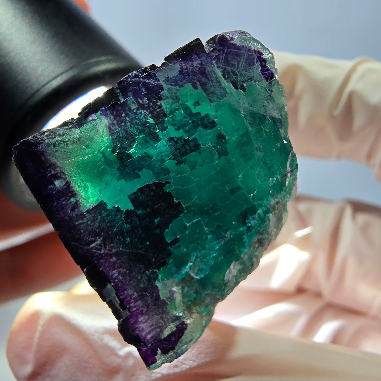 Phantom Fluorit Würfel Stufe grün lila zonal 11:11 Angel Pocket, Namibia 25*25*24mm