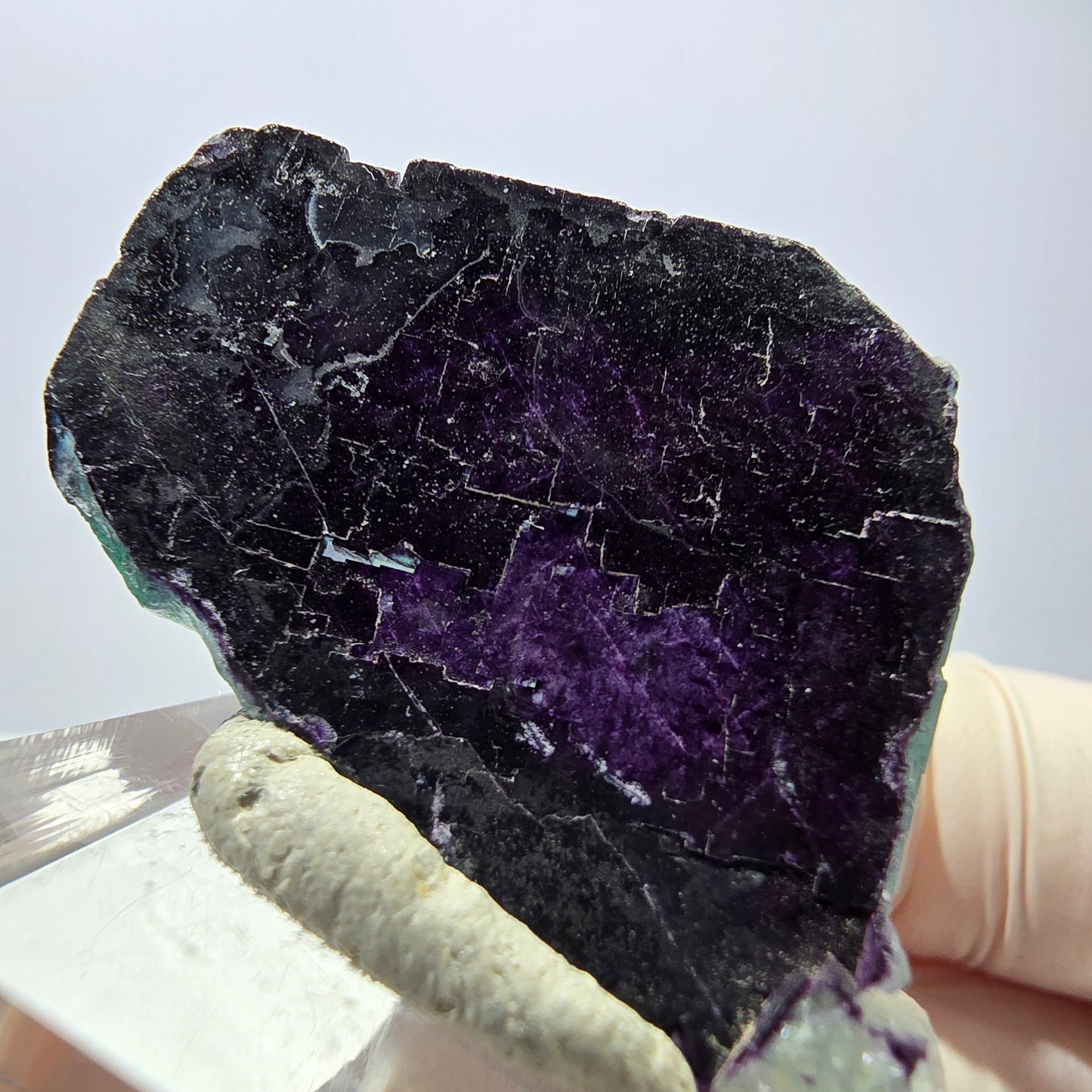 Phantom Fluorit Würfel Stufe grün lila zonal 11:11 Angel Pocket, Namibia 37*31*18mm