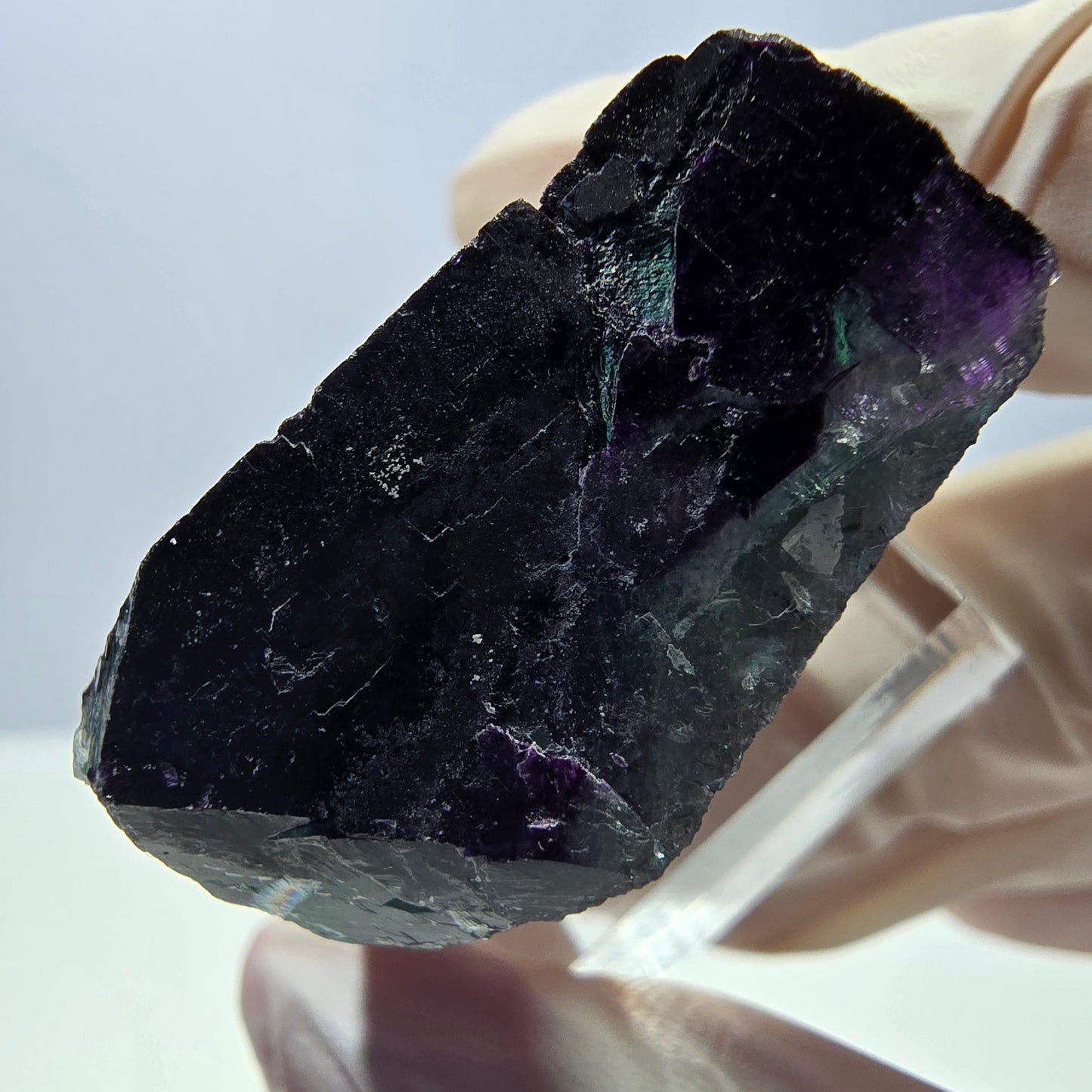 Phantom Fluorit Würfel Stufe grün lila zonal 11:11 Angel Pocket, Namibia 37*31*18mm