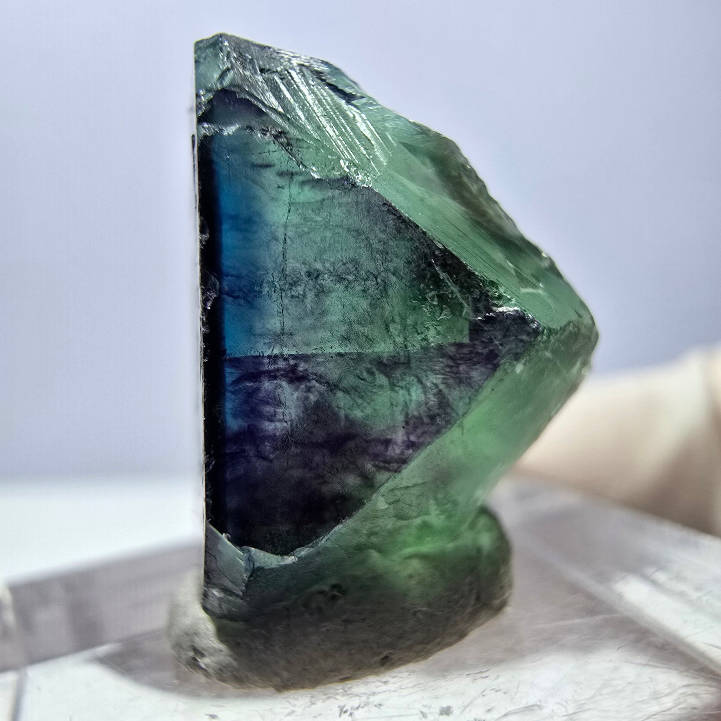 Phantom Fluorit Würfel Stufe grün lila zonal 11:11 Angel Pocket, Namibia 18*16*15mm