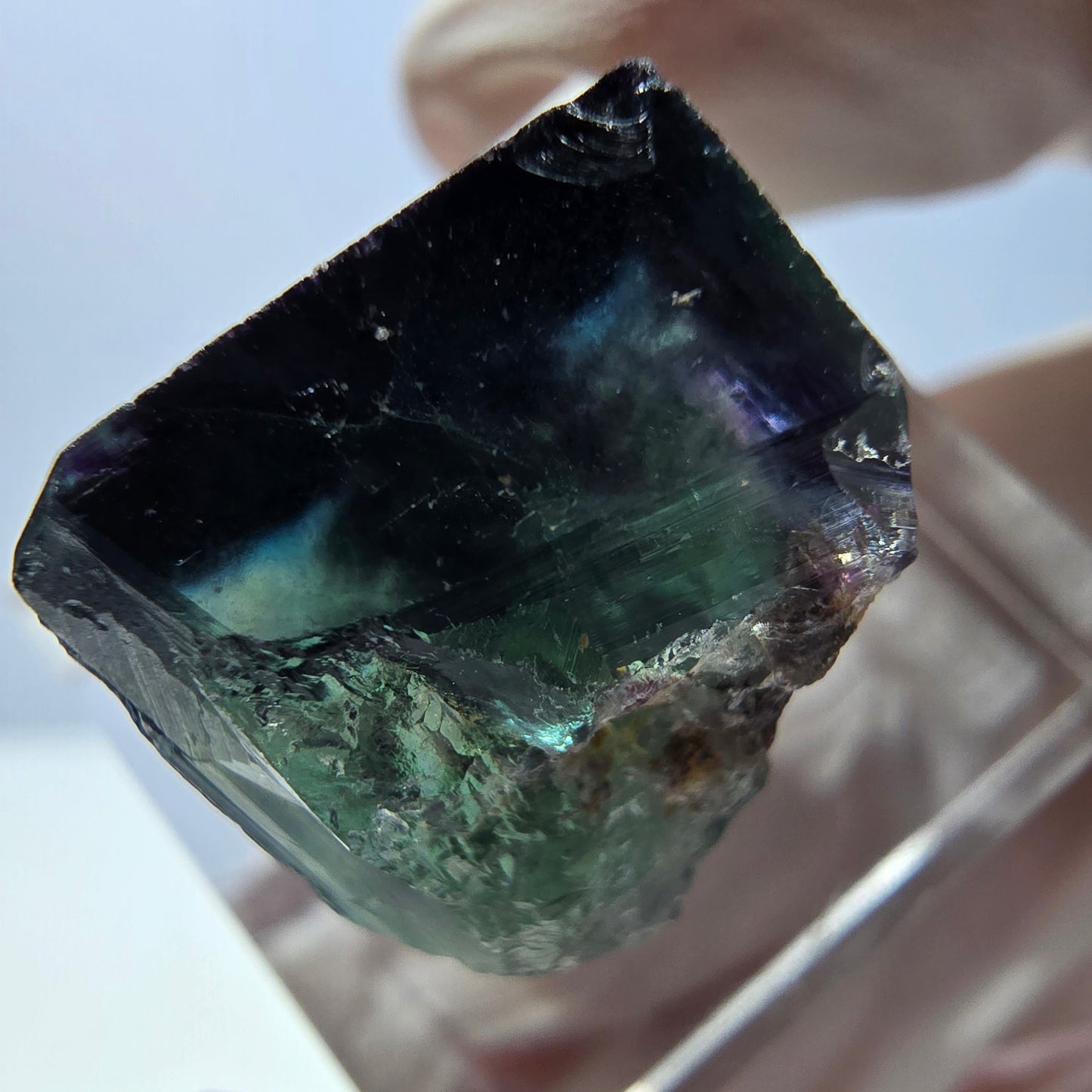 Phantom Fluorit Würfel Stufe grün lila zonal 11:11 Angel Pocket, Namibia 18*16*15mm