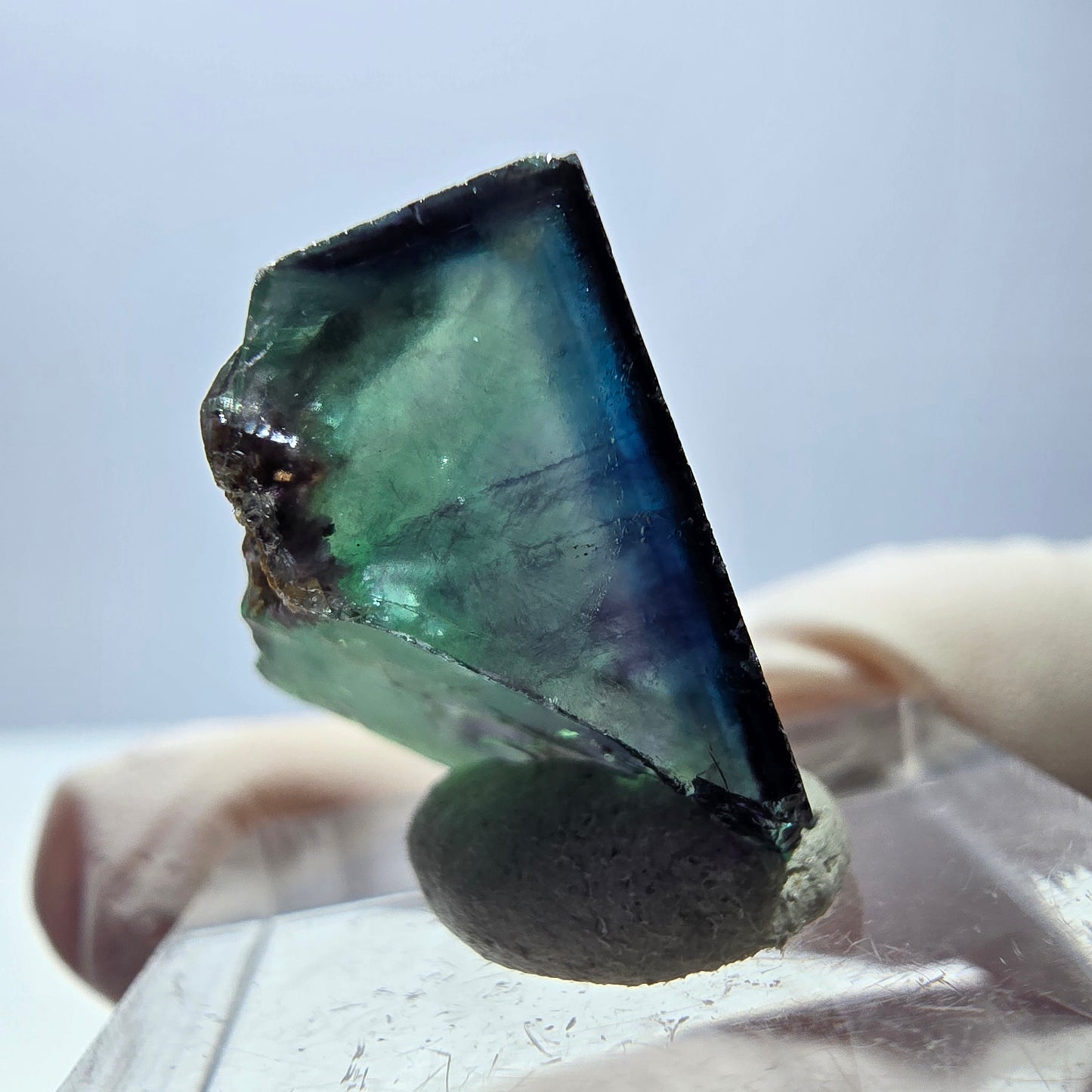 Phantom Fluorit Würfel Stufe grün lila zonal 11:11 Angel Pocket, Namibia 18*16*15mm
