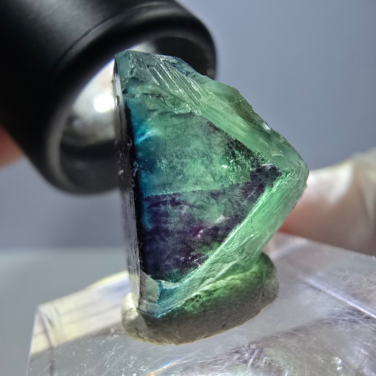 Phantom Fluorit Würfel Stufe grün lila zonal 11:11 Angel Pocket, Namibia 18*16*15mm