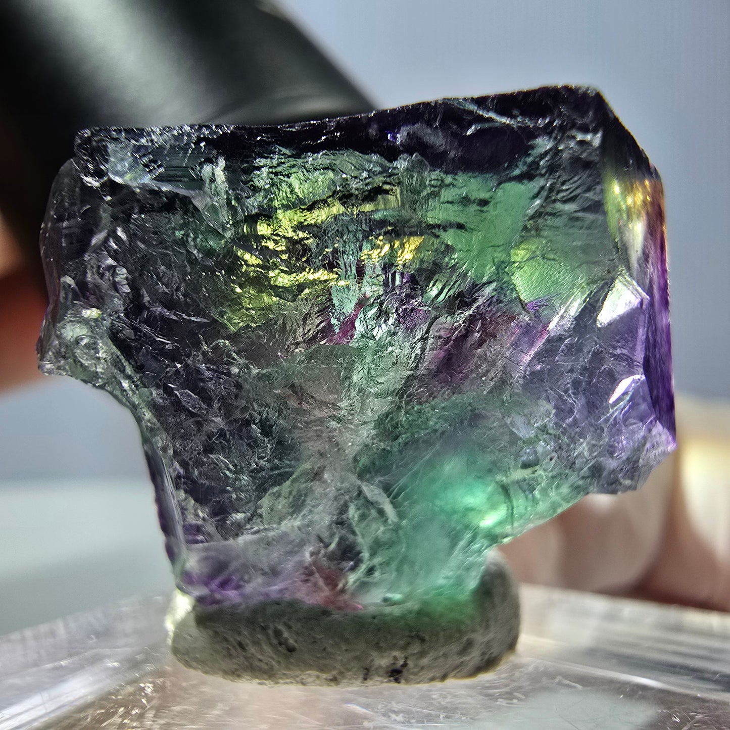 Phantom Fluorit Würfel Stufe grün lila zonal 11:11 Angel Pocket, Namibia 19*19*19mm
