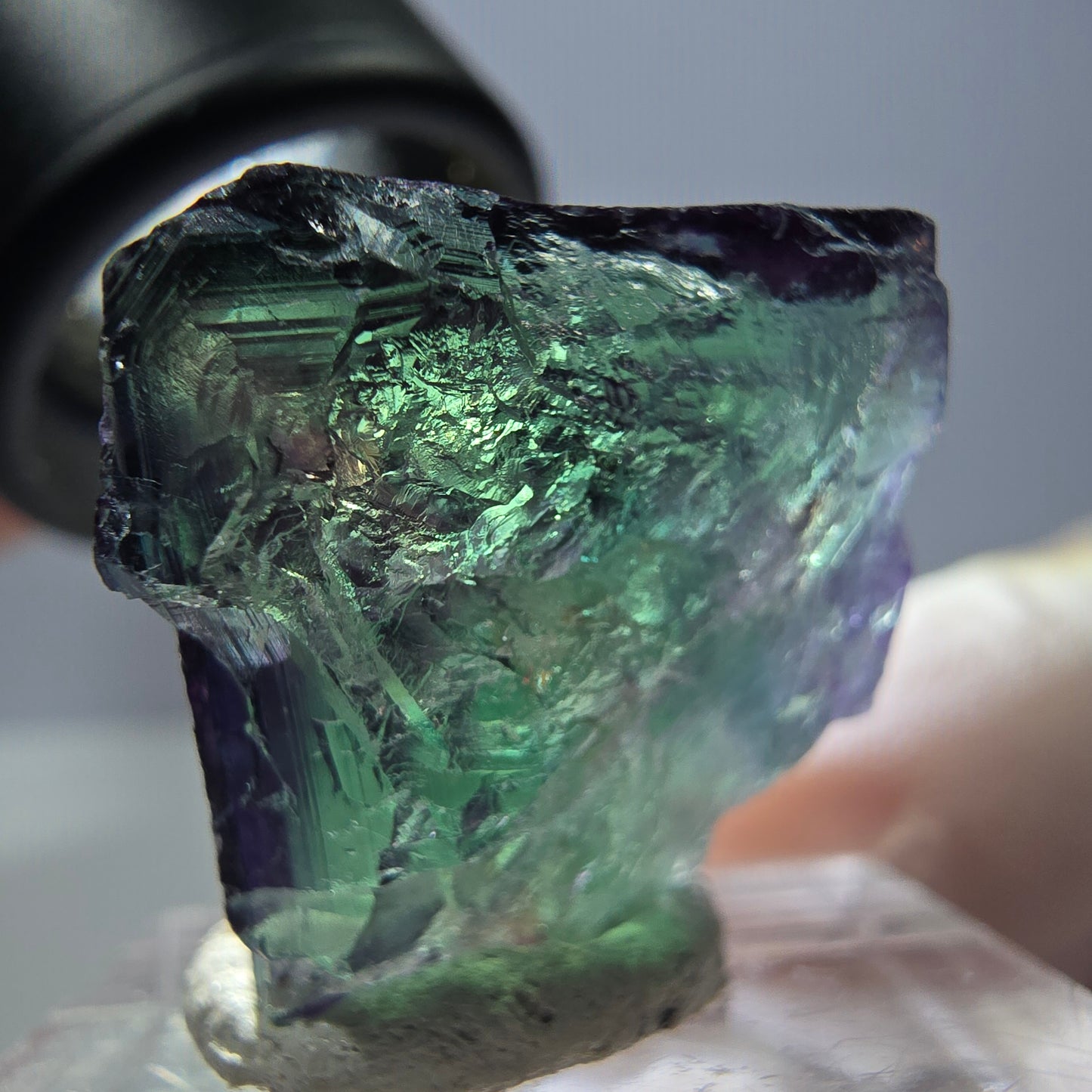 Phantom Fluorit Würfel Stufe grün lila zonal 11:11 Angel Pocket, Namibia 19*19*19mm