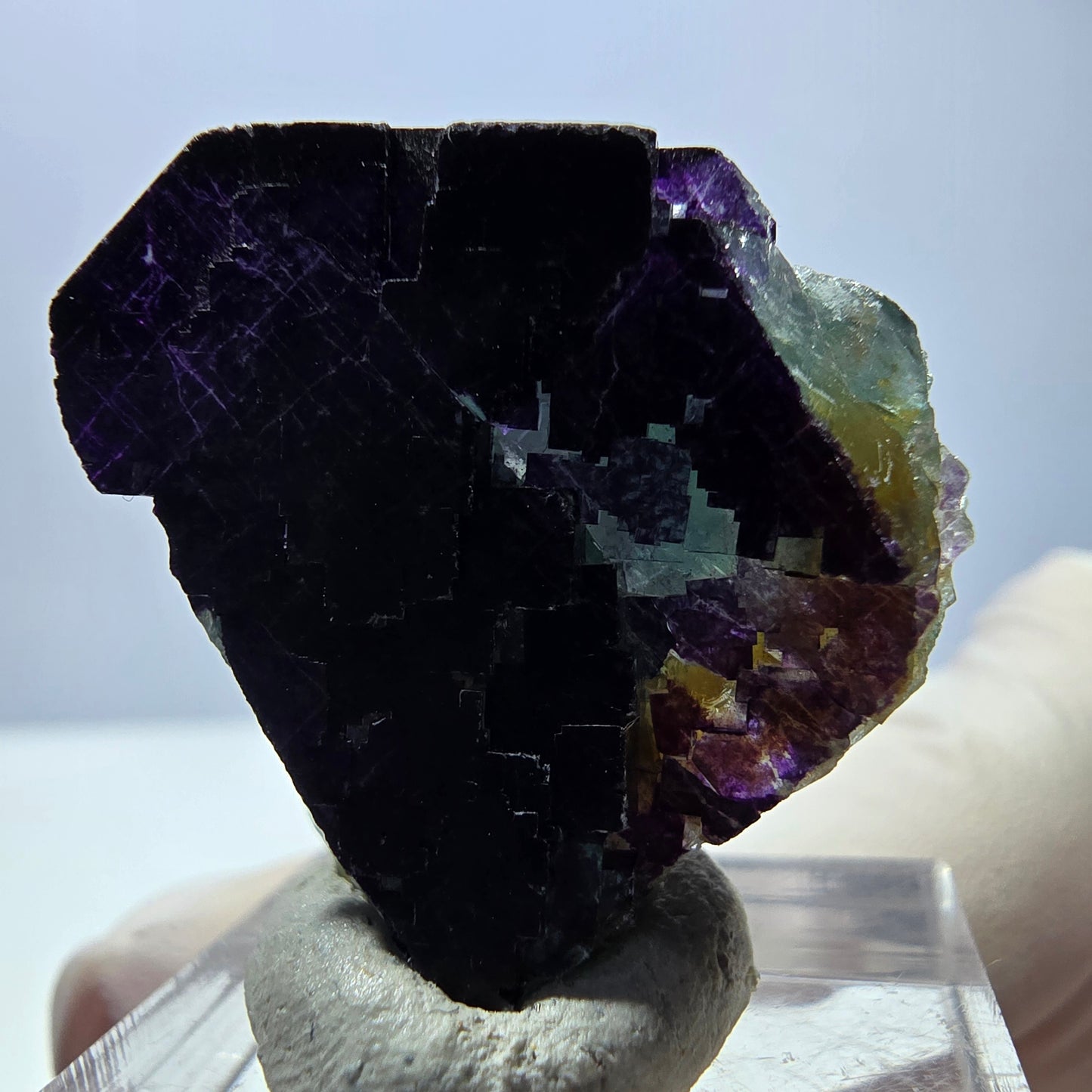 Phantom Fluorit Würfel Stufe grün lila zonal 11:11 Angel Pocket, Namibia 27*23*18mm
