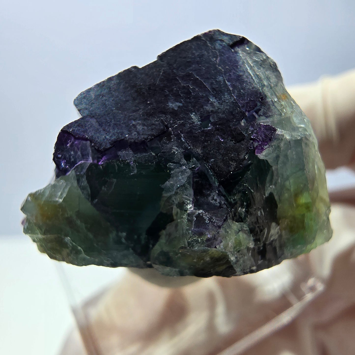Phantom Fluorit Würfel Stufe grün lila zonal 11:11 Angel Pocket, Namibia 27*23*18mm