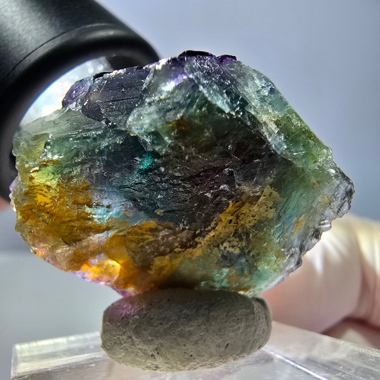 Phantom Fluorit Würfel Stufe grün lila zonal 11:11 Angel Pocket, Namibia 27*23*18mm