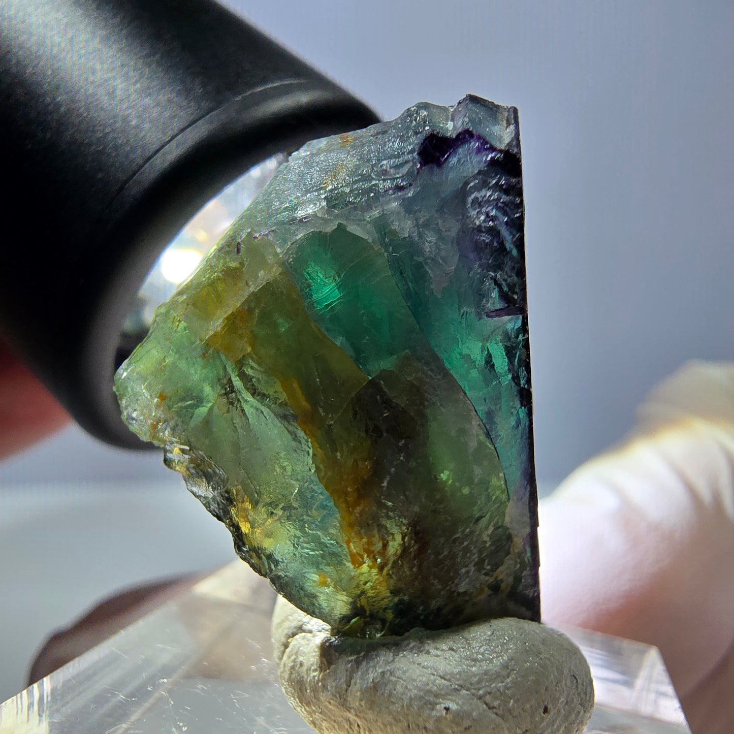 Phantom Fluorit Würfel Stufe grün lila zonal 11:11 Angel Pocket, Namibia 27*23*18mm