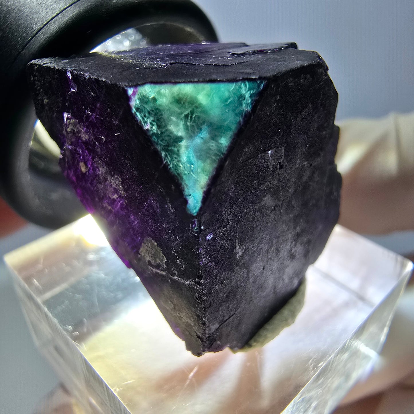 Phantom Fluorit Würfel Stufe grün lila zonal 11:11 Angel Pocket, Namibia 20*19*19mm