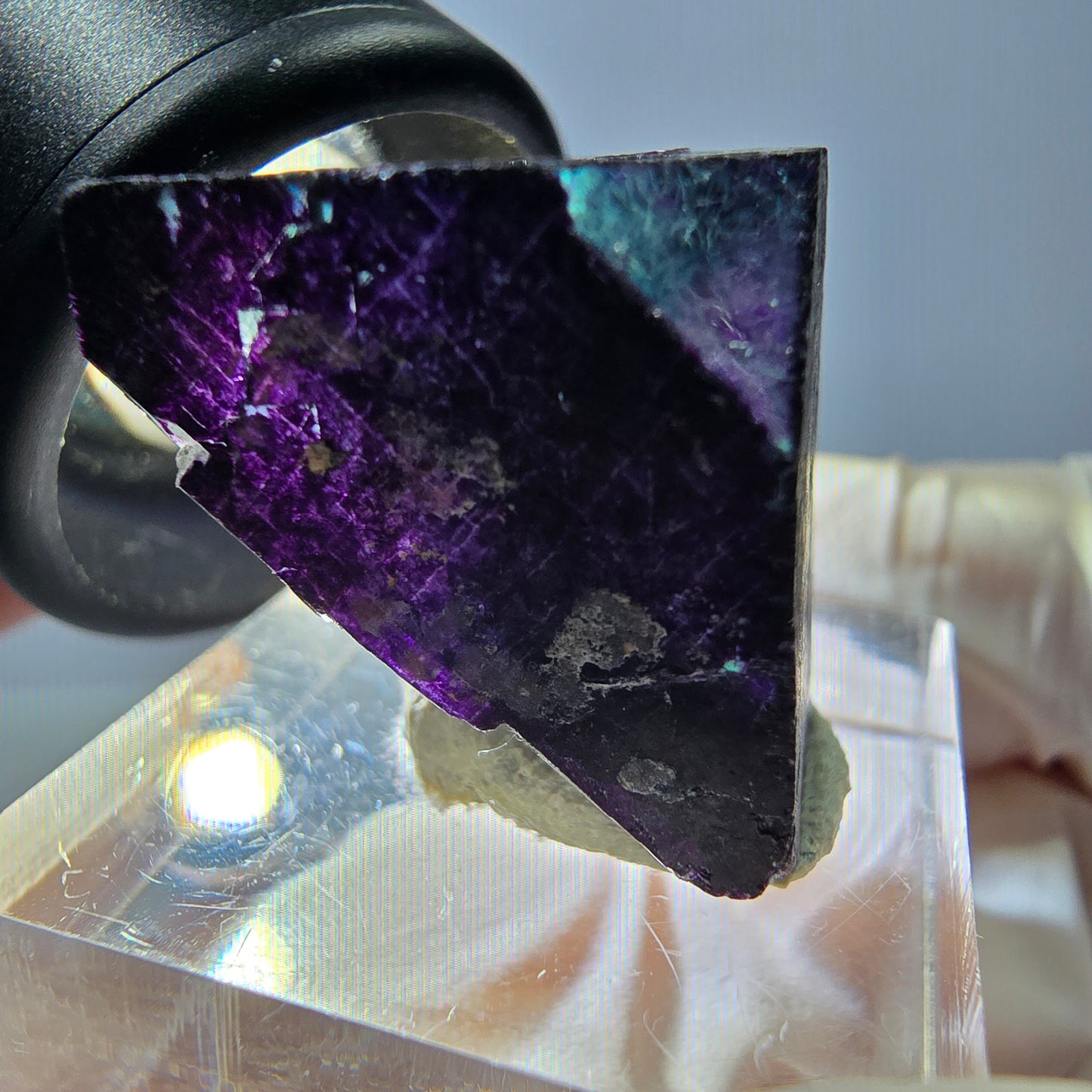 Phantom Fluorit Würfel Stufe grün lila zonal 11:11 Angel Pocket, Namibia 20*19*19mm