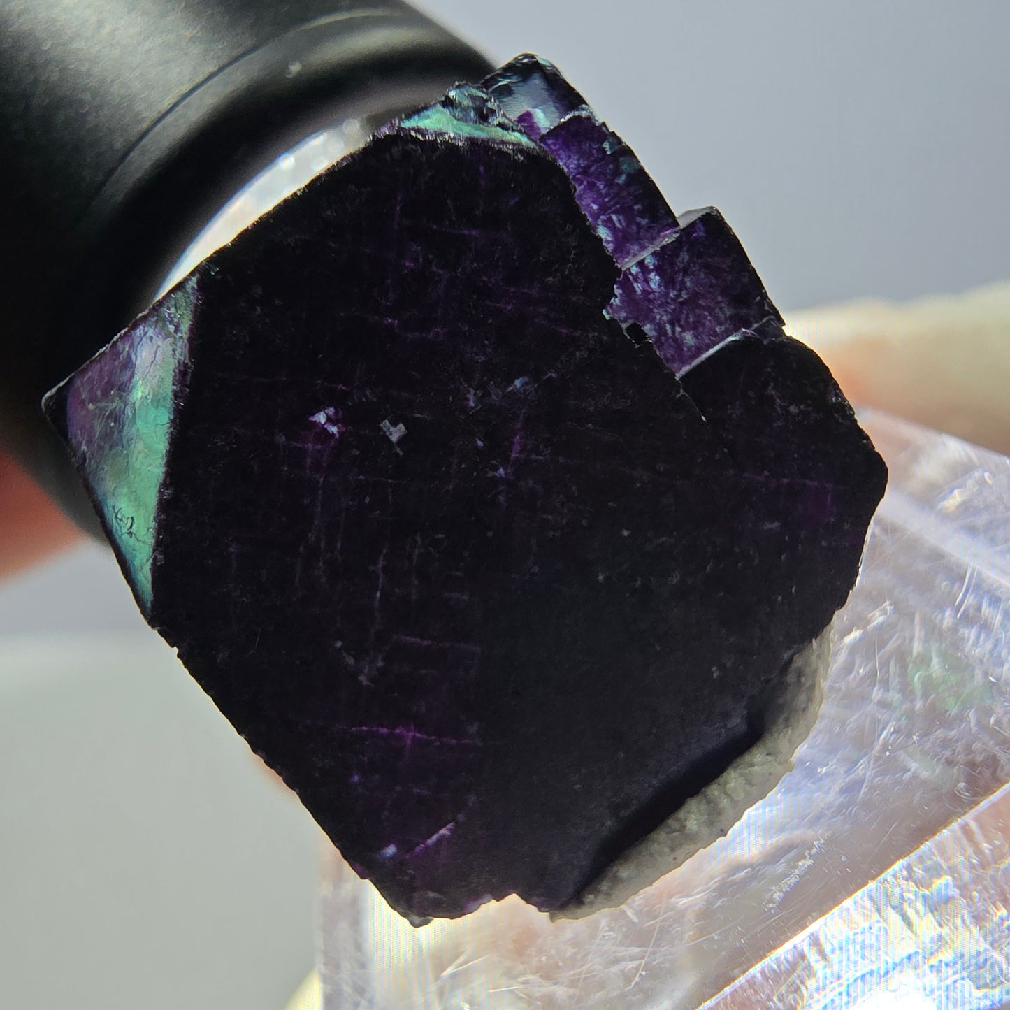 Phantom Fluorit Würfel Stufe grün lila zonal 11:11 Angel Pocket, Namibia 20*19*19mm