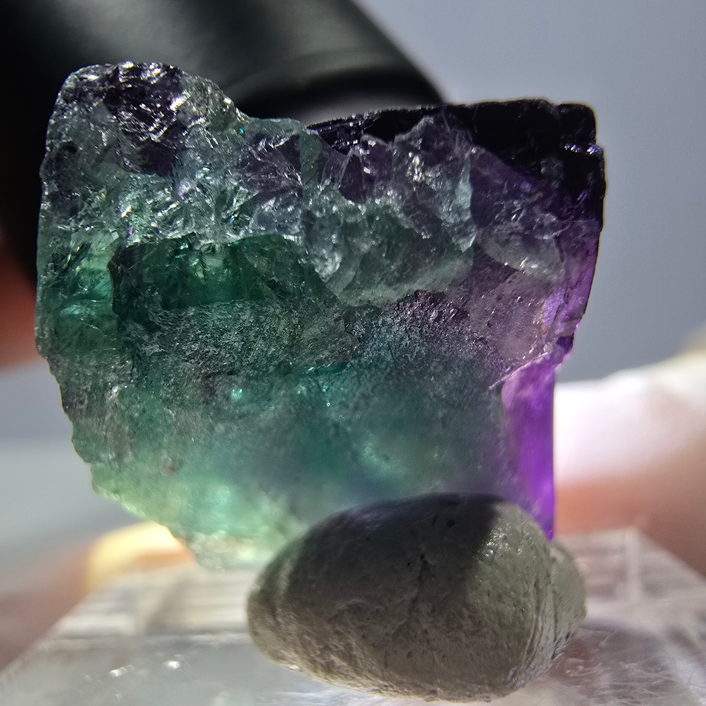 Phantom Fluorit Würfel Stufe grün lila zonal 11:11 Angel Pocket, Namibia 20*19*14mm