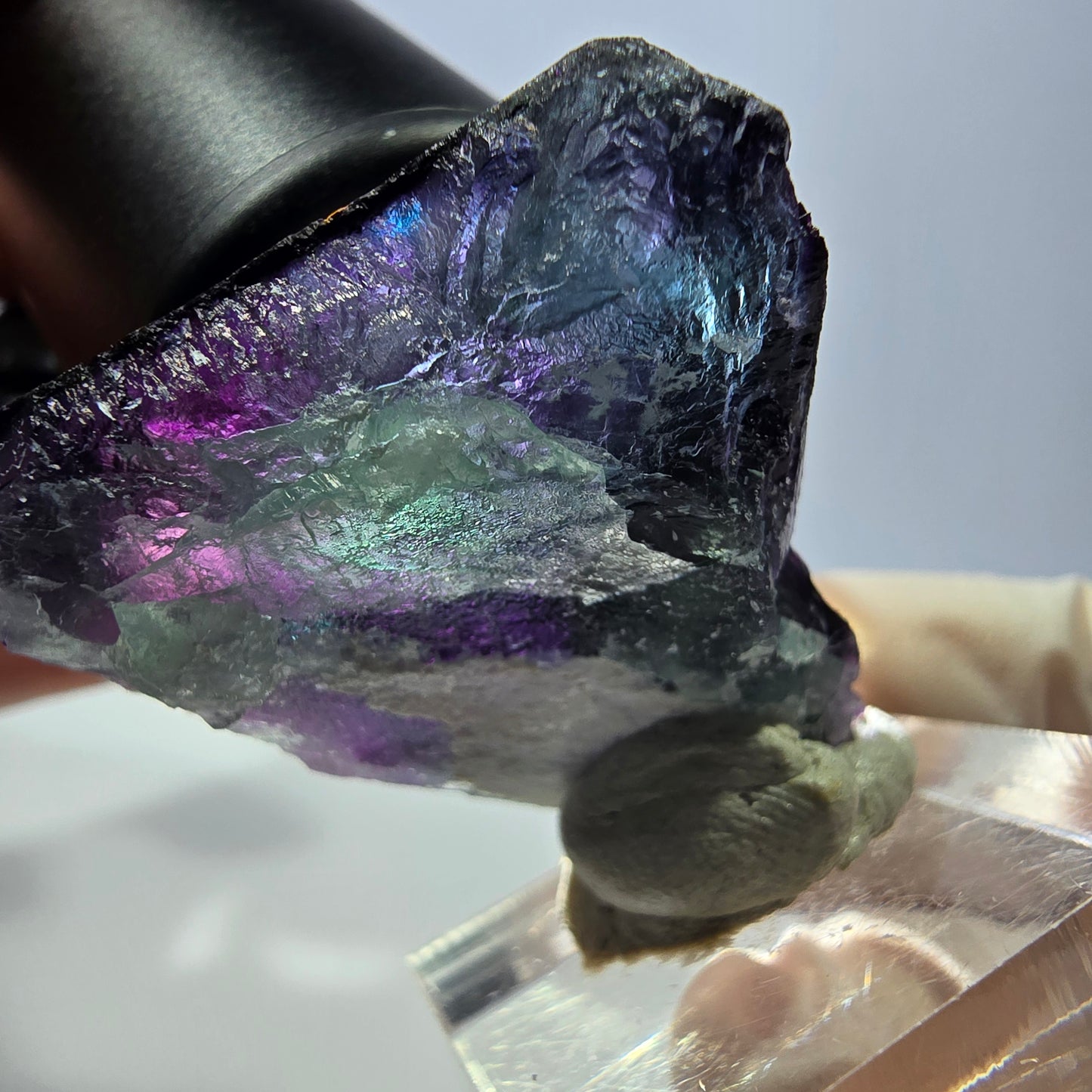 Phantom Fluorit Würfel Stufe grün lila zonal 11:11 Angel Pocket, Namibia 32*25*23mm