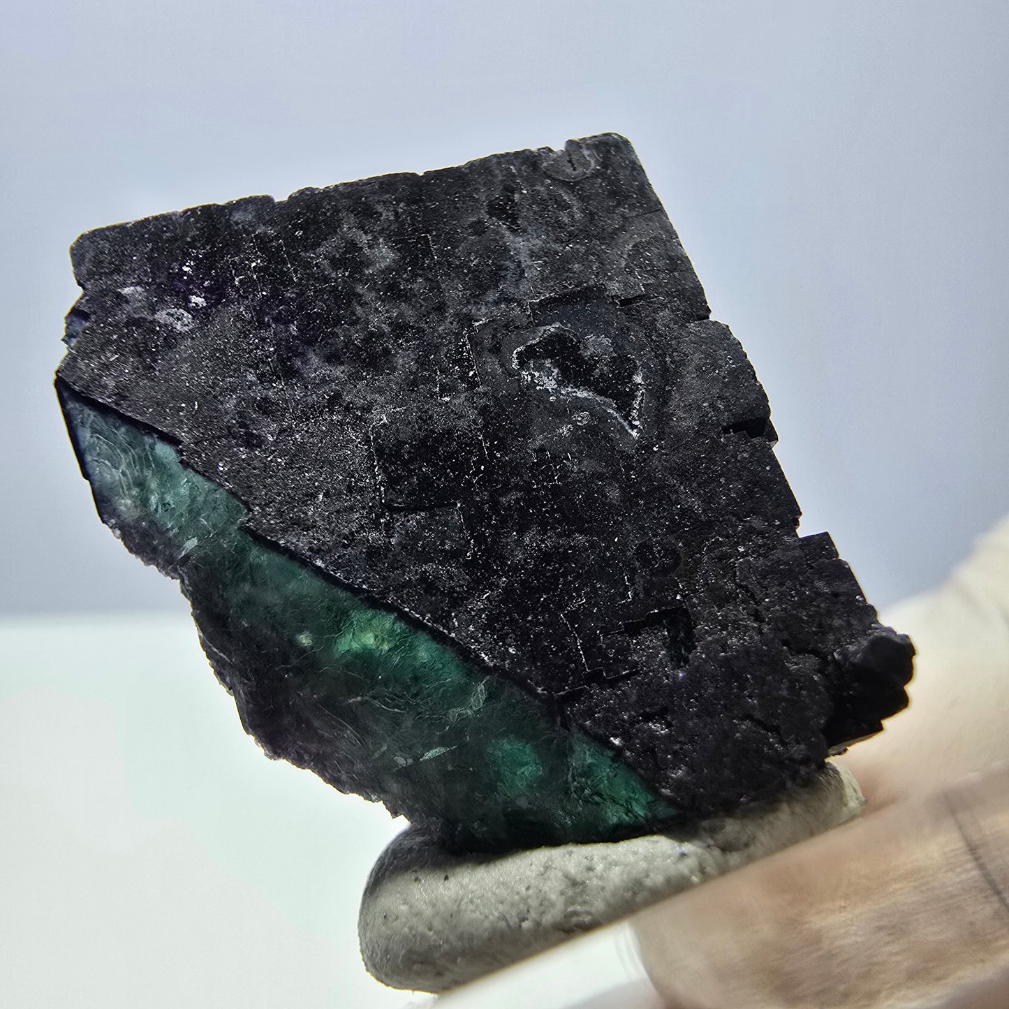 Phantom Fluorit Würfel Stufe grün lila zonal 11:11 Angel Pocket, Namibia 24*22*22mm