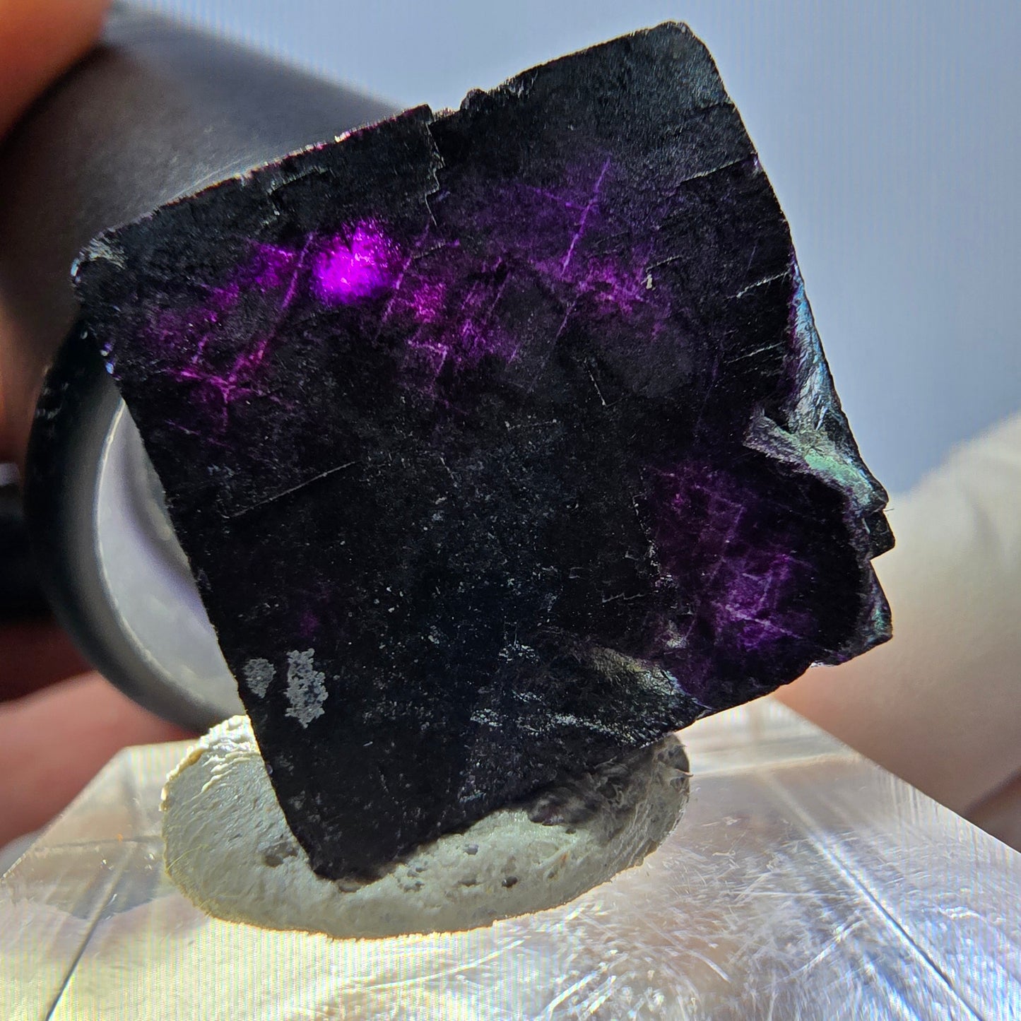Phantom Fluorit Würfel Stufe grün lila zonal 11:11 Angel Pocket, Namibia 19*19*18mm