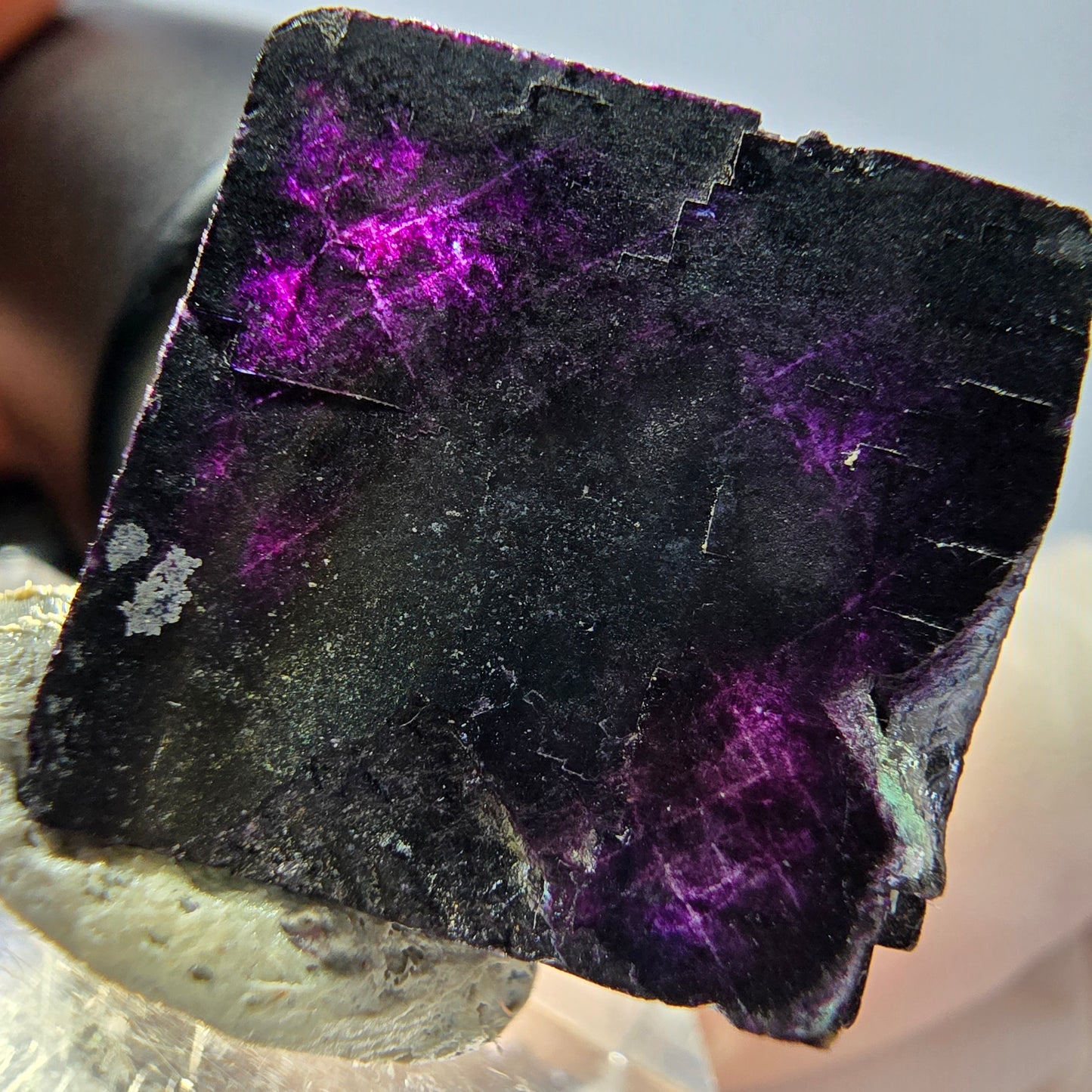 Phantom Fluorit Würfel Stufe grün lila zonal 11:11 Angel Pocket, Namibia 19*19*18mm