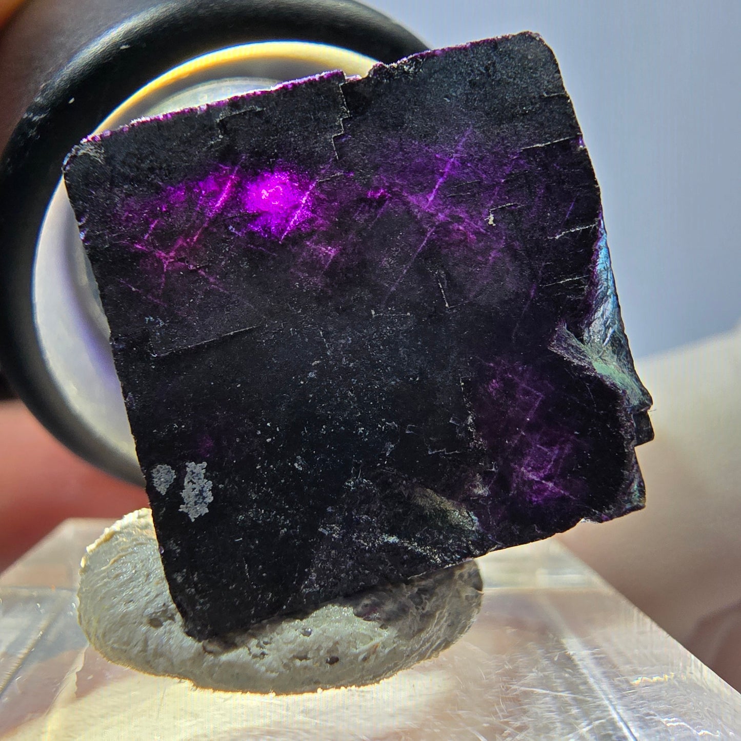Phantom Fluorit Würfel Stufe grün lila zonal 11:11 Angel Pocket, Namibia 19*19*18mm