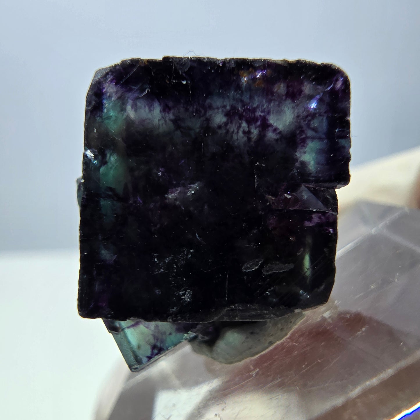 Phantom Fluorit Würfel Stufe, parkettiert grün lila Okorusu, Namibia 19*16*16mm